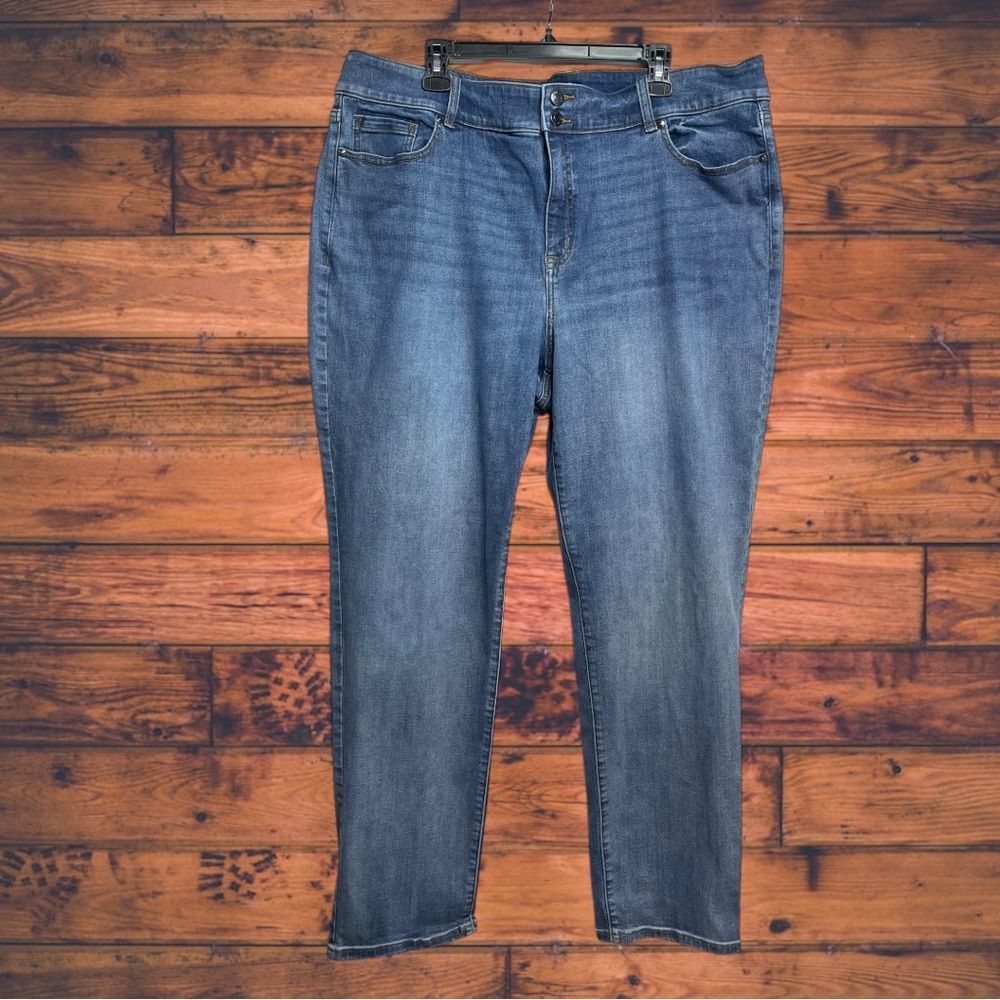 Other Lane Bryant Double Button Straight Leg Jeans Size 24 Size 42" / US 20 - 1 Thumbnail