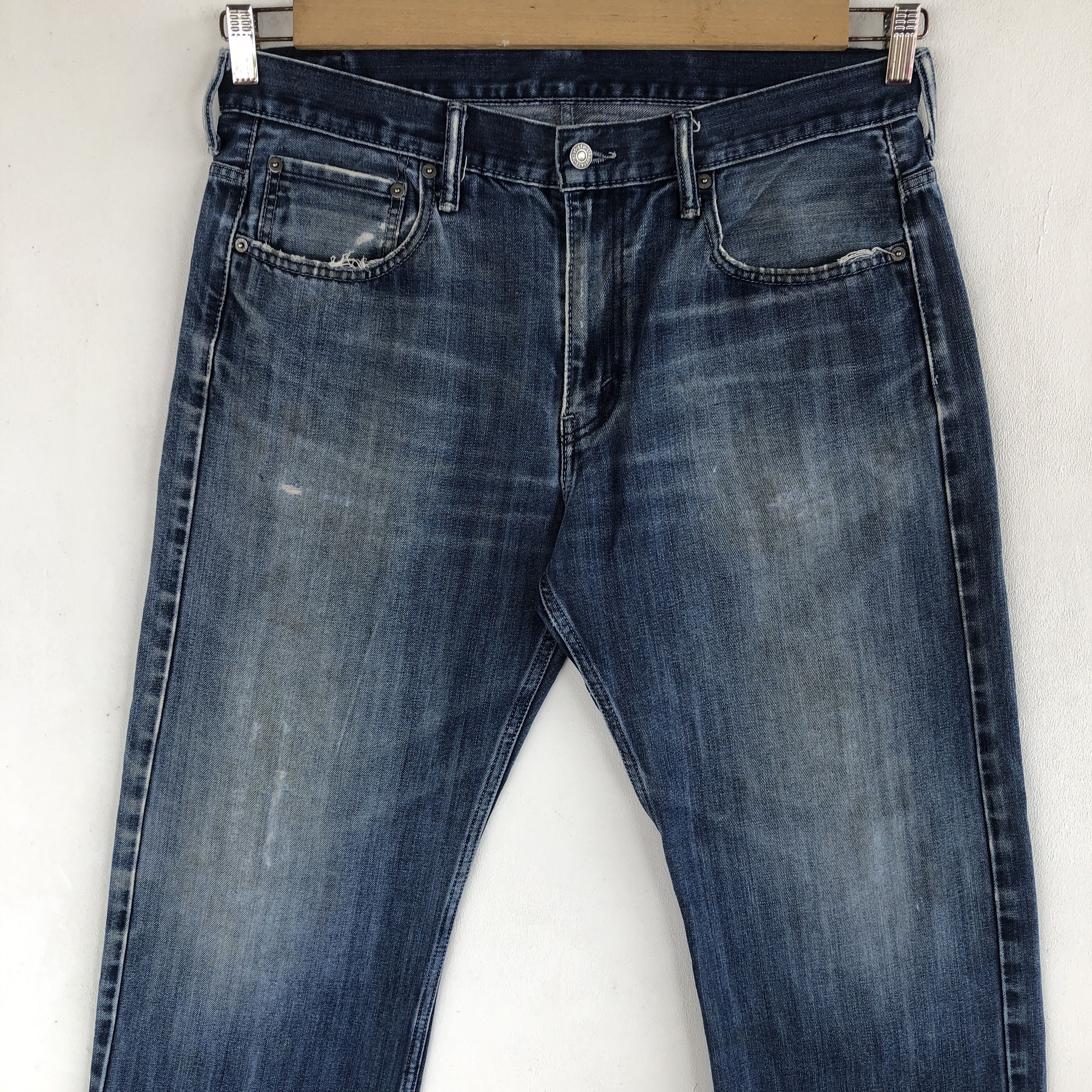 Levi's Vintage Y2K Levis Ripped Baggy Jeans Levi's 569 Faded Denim Size US 32 / EU 48 - 3 Thumbnail