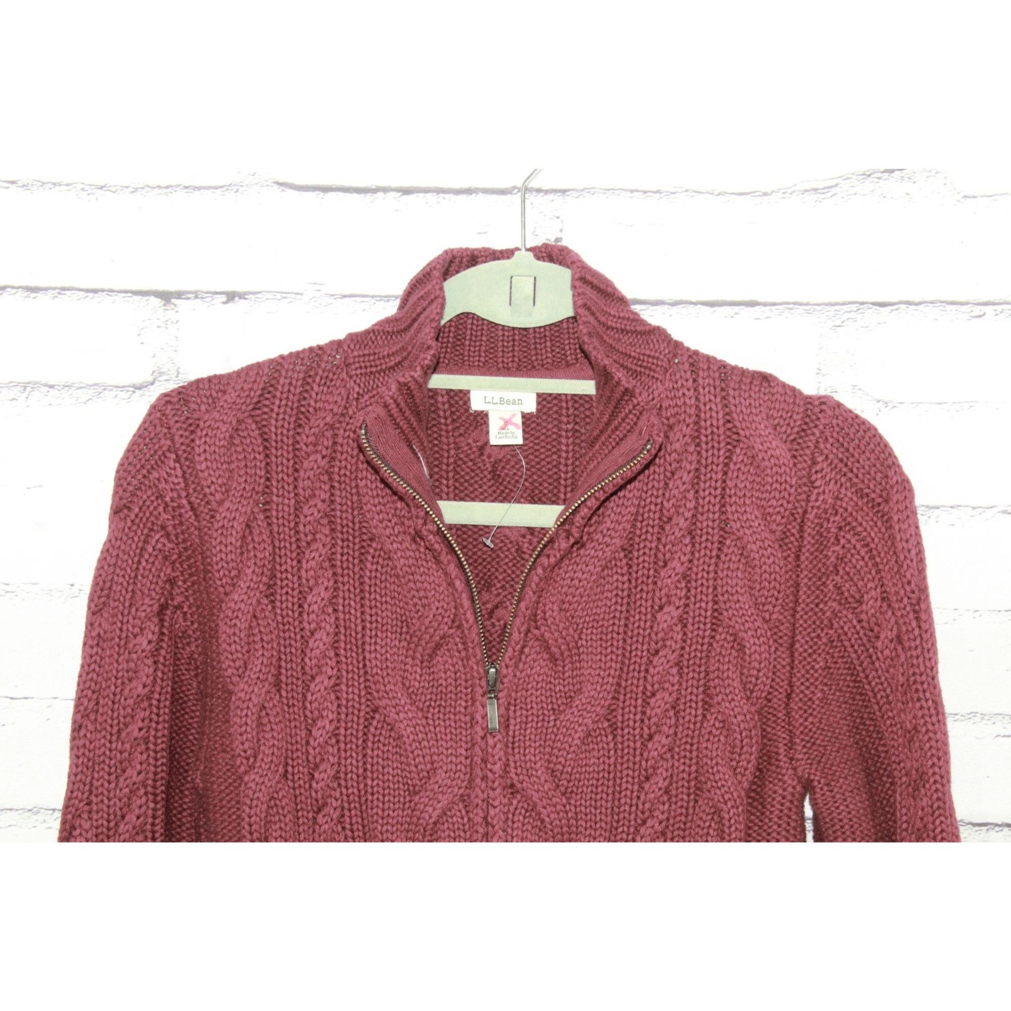 L.L. Bean LL Bean Double L Cable Sweater Zip Cardigan Preppy Outdoor Size S / US 4 / IT 40 - 3 Thumbnail
