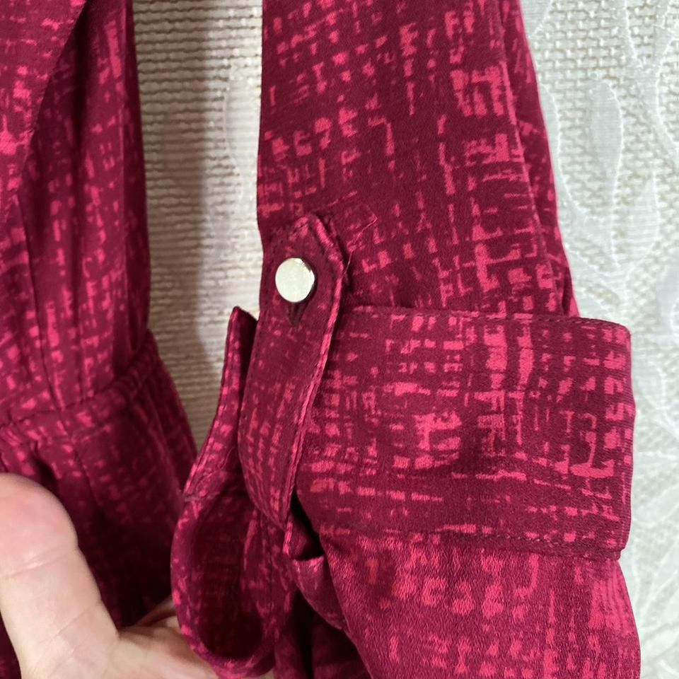 Apt. 9 Apt. 9 Textured Dress With Roll Tab Sleeves Pink V-neck Size M / US 6-8 / IT 42-44 - 3 Thumbnail