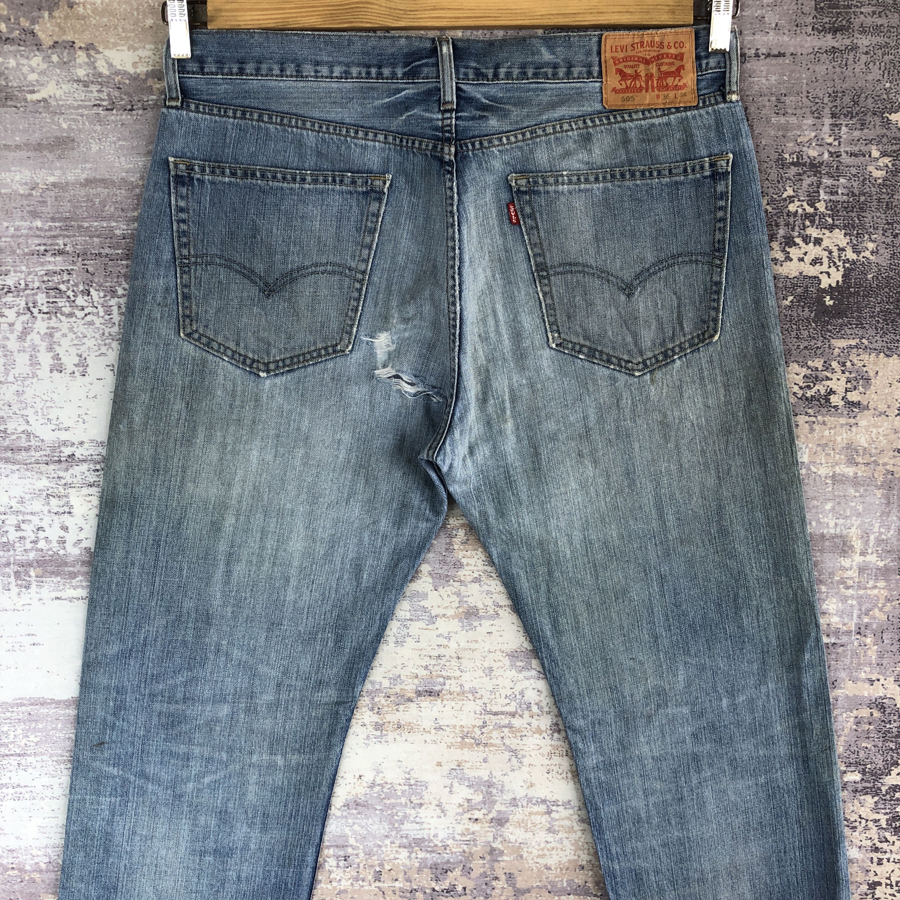 Levi's Vintage Distressed Levis Jeans Levi's 505 Light Wash Denim Size US 36 / EU 52 - 4 Thumbnail