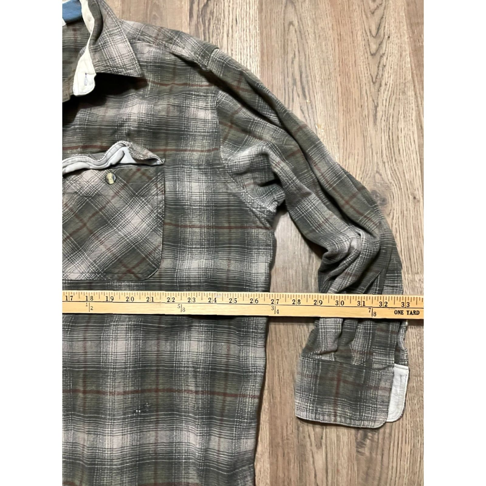 Vintage Elkmont Shirt Mens 4X Green Orange White Plaid Flannel Button Up Casual Winter Spring Fall Button-Down Collar Womens? Size US XXL / EU 58 / 5 - 6 Thumbnail