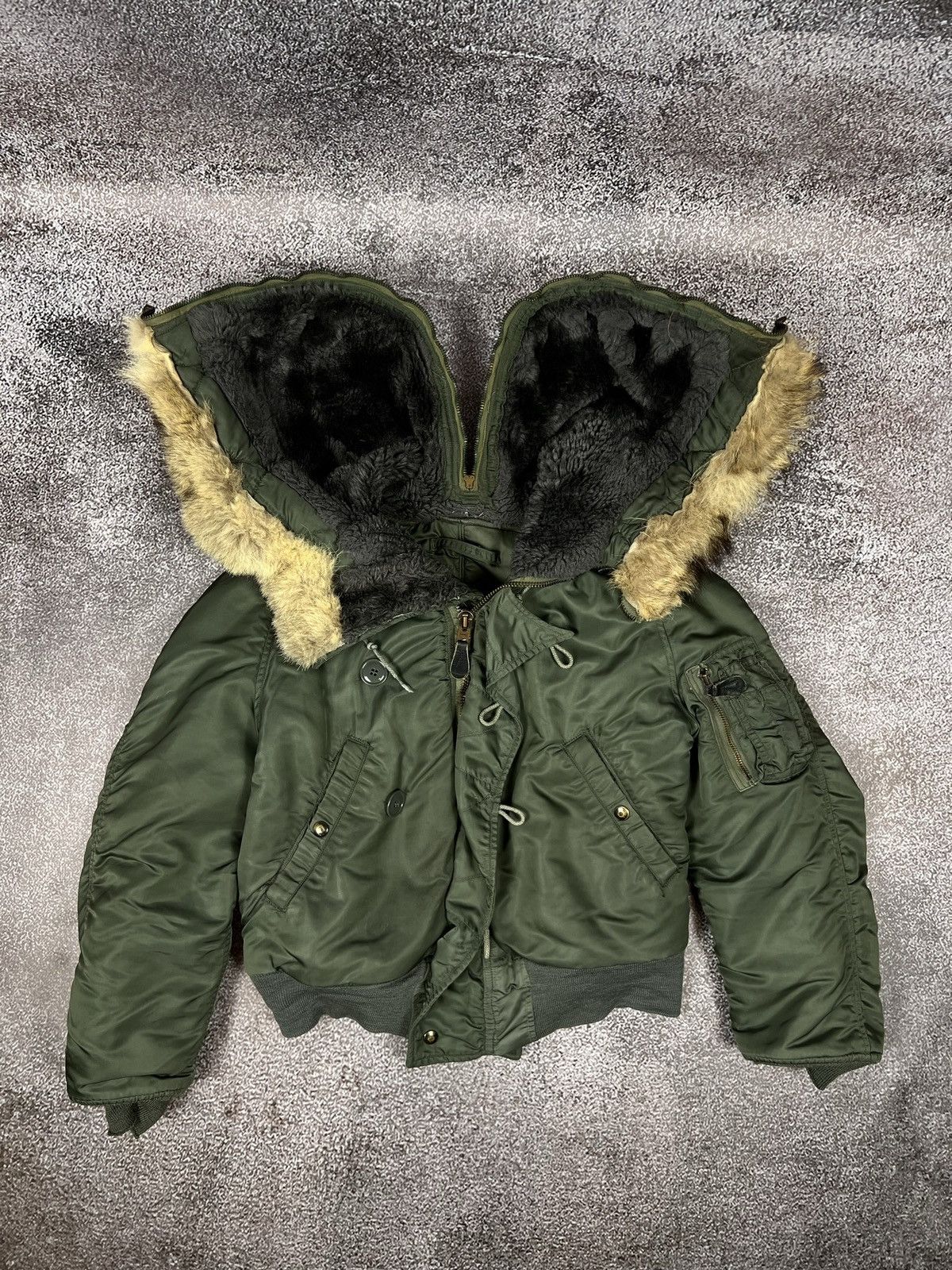 ジャケット・アウター 00s archive N2B N-2B flight bomber JKT ALPHA N-2B Flight Jacket Coat men Size L olive green 80s