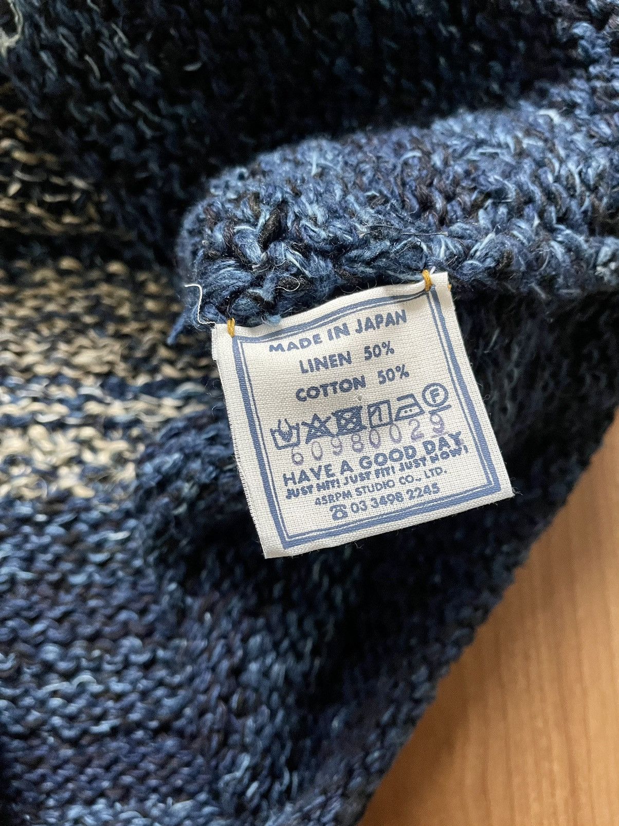 45rpm Ai Indigo Handknit Size US L / EU 52-54 / 3 - 8 Thumbnail