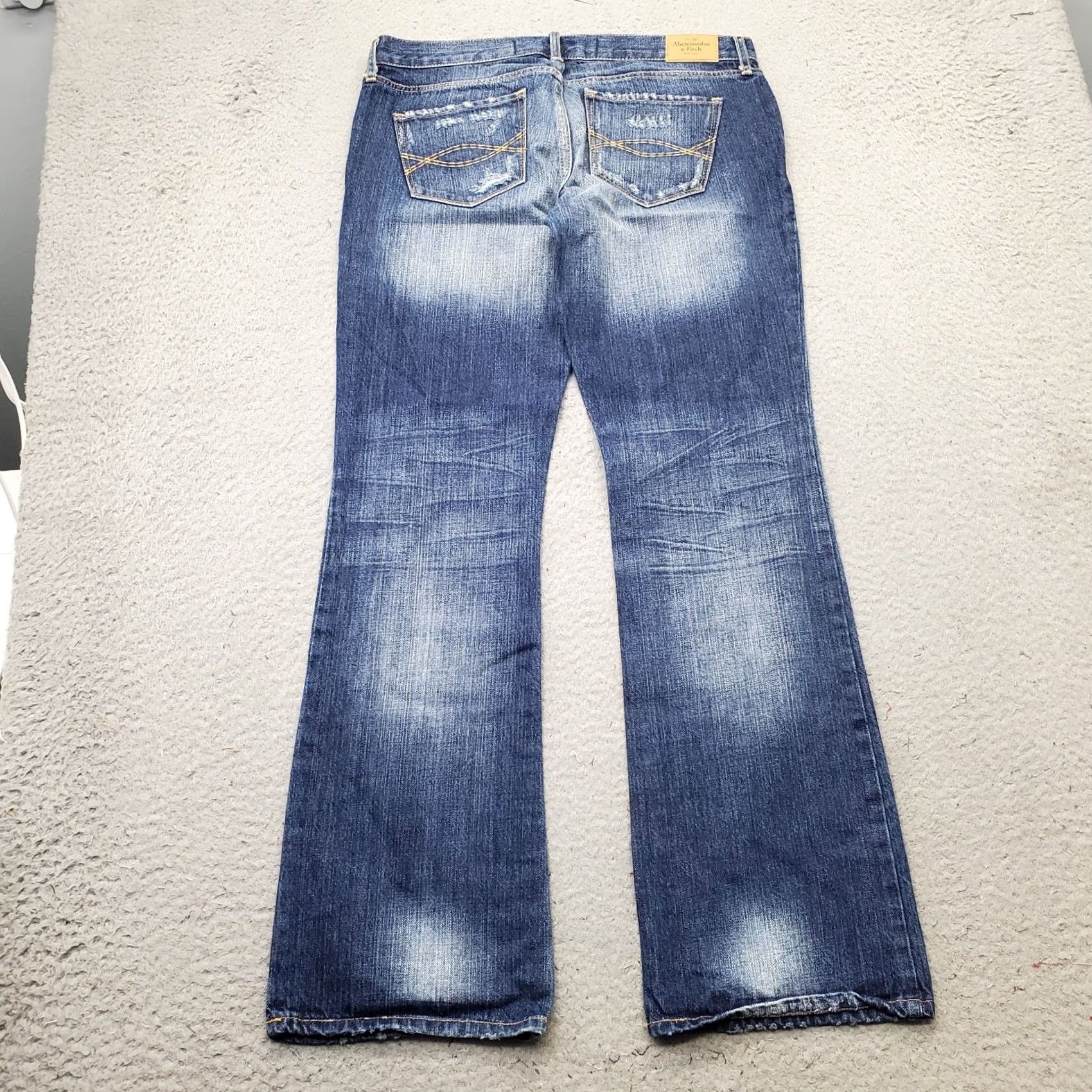 Abercrombie & Fitch Abercrombie & Fitch Flare Jeans Womens Size 6 Blue Denim Distressed Streetwear Jeans Size 28" / US 6 / IT 42 - 2 Thumbnail
