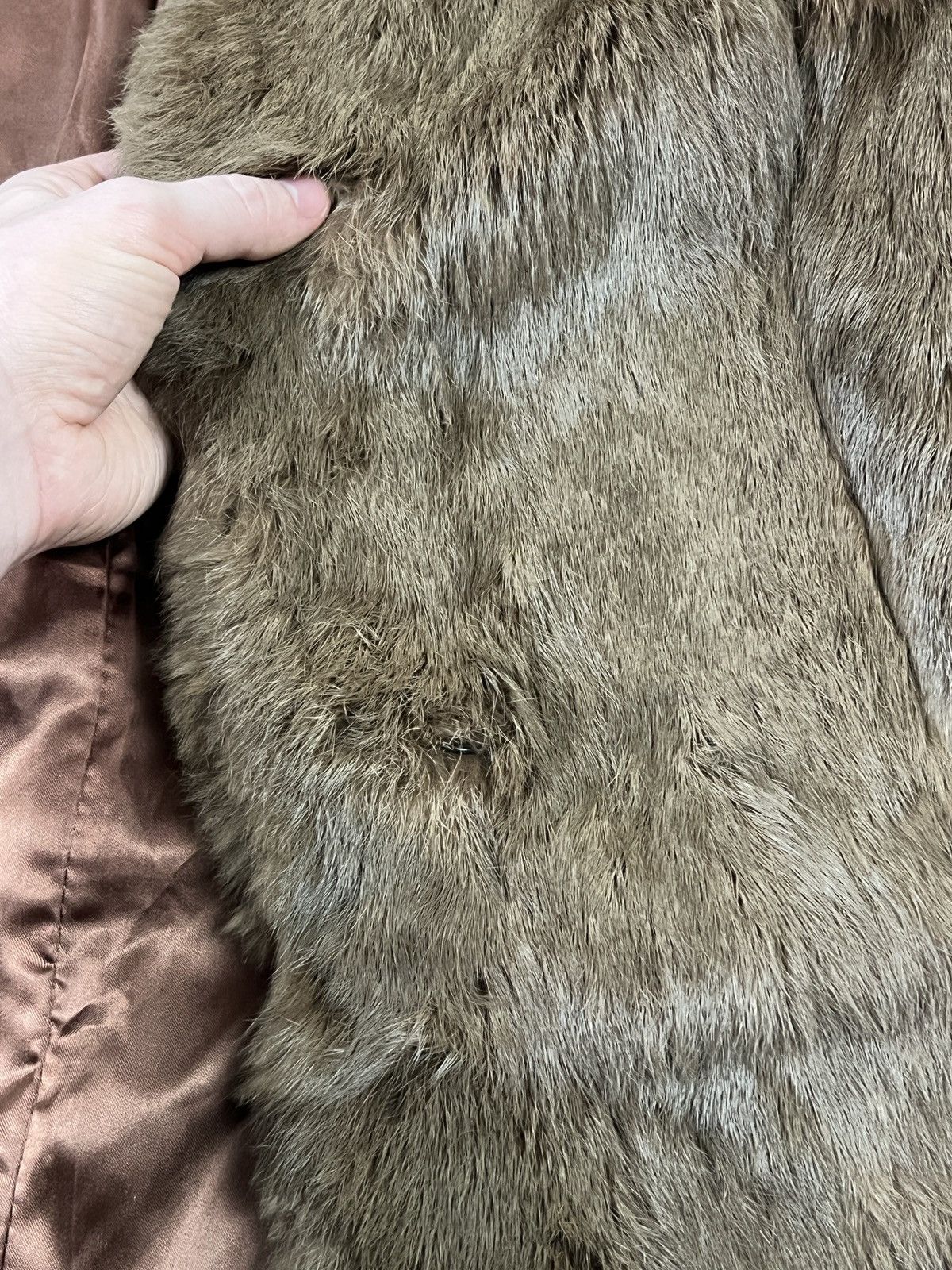 Other Vintage French Coney Fur coat Rabbit fur Brown Winter coat Size S / US 4 / IT 40 - 13 Thumbnail