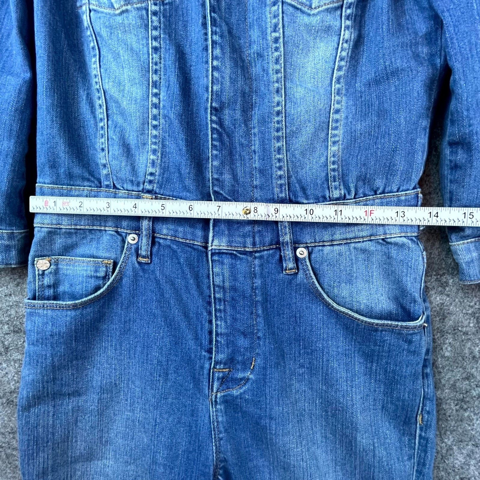 Hudson Hudson Coverall Jumpsuit Small Denim Holly Flare Flight Suit Size 27" / US 4 / IT 40 - 4 Thumbnail
