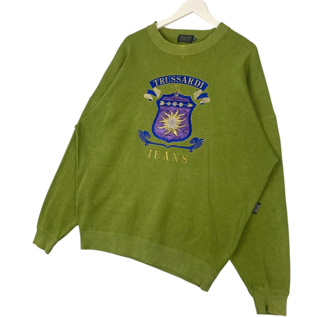 Trussardi Vintage Trussardi Jeans Embroidered Sweatshirt Green Size L Size L / US 10 / IT 46 - 2 Thumbnail