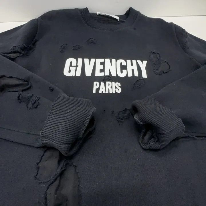Givenchy Givenchy Givenchy Distressed Black Sweatshirt for Men -250 Size US XS / EU 42 / 0 - 8 Thumbnail
