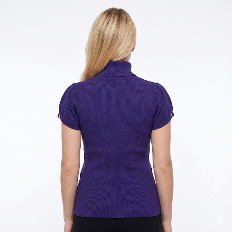 Apt. 9 APT 9 Sweater Purple Knit Turtle Neck Buckle Sleeves PXL XL Size XL / US 12-14 / IT 48-50 - 2 Thumbnail