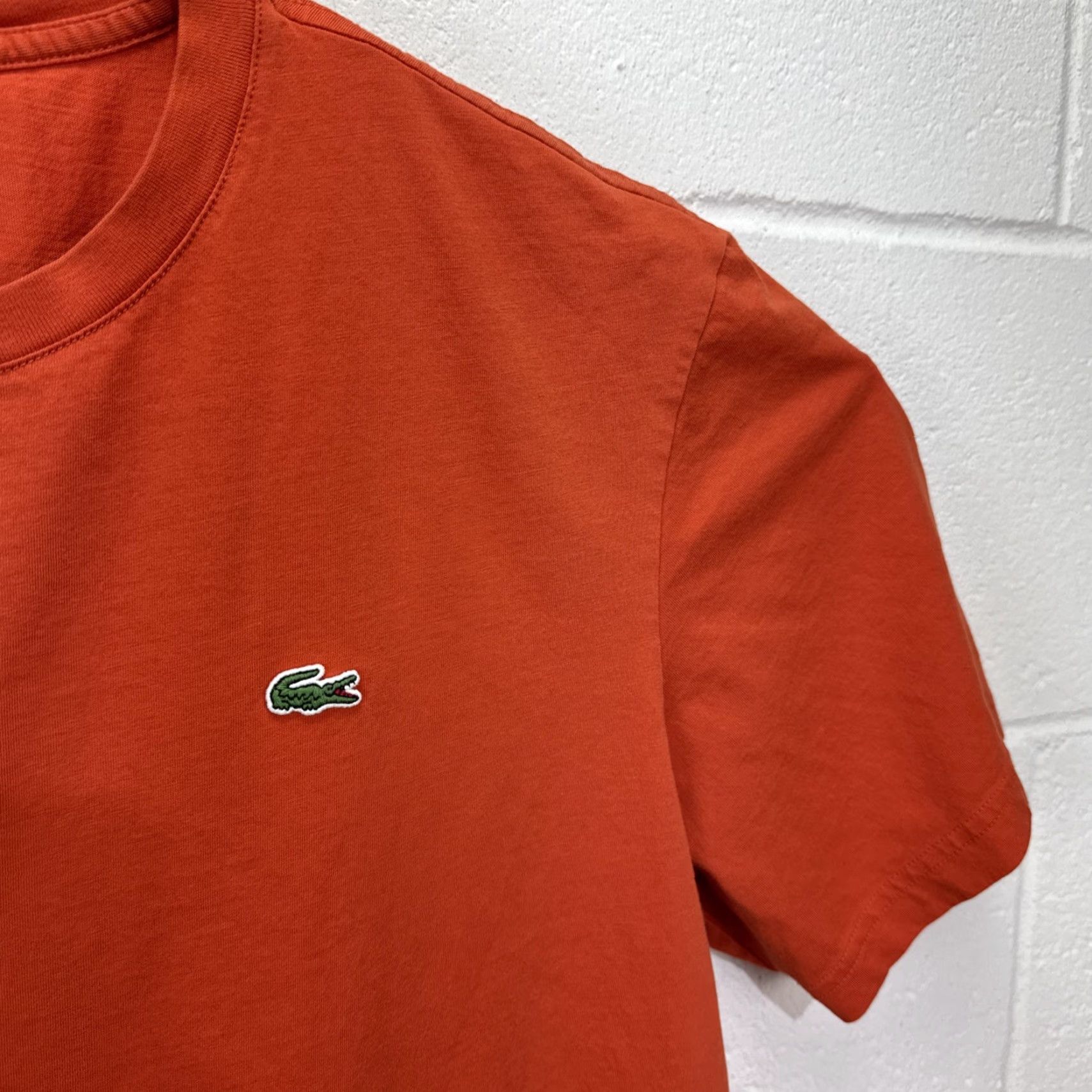 Lacoste Lacoste T-Shirt Mens Size 7 Short Sleeve Orange Cotton Crew Neck Logo Alligator Size US M / EU 48-50 / 2 - 5 Thumbnail