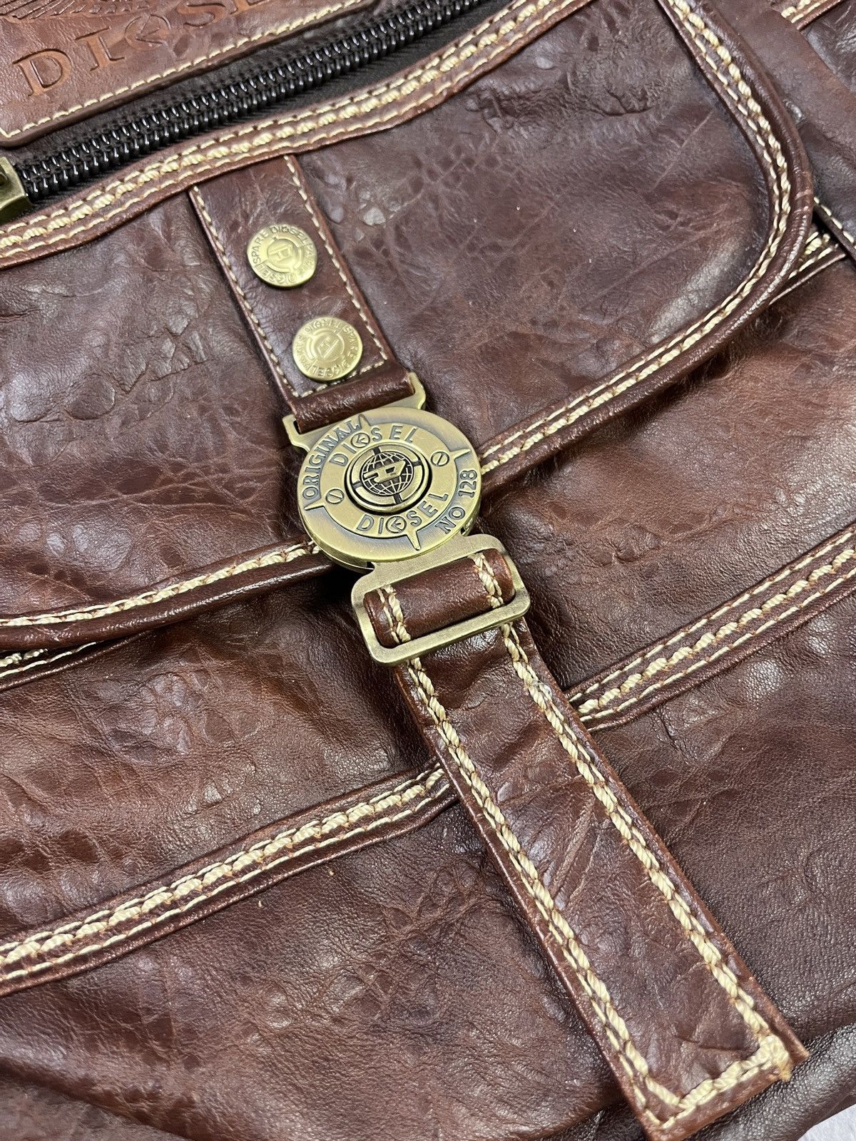 Diesel Diesel Faux Leather Shoulder Bag Multi Pocket Vintage Y2K Size ONE SIZE - 6 Thumbnail