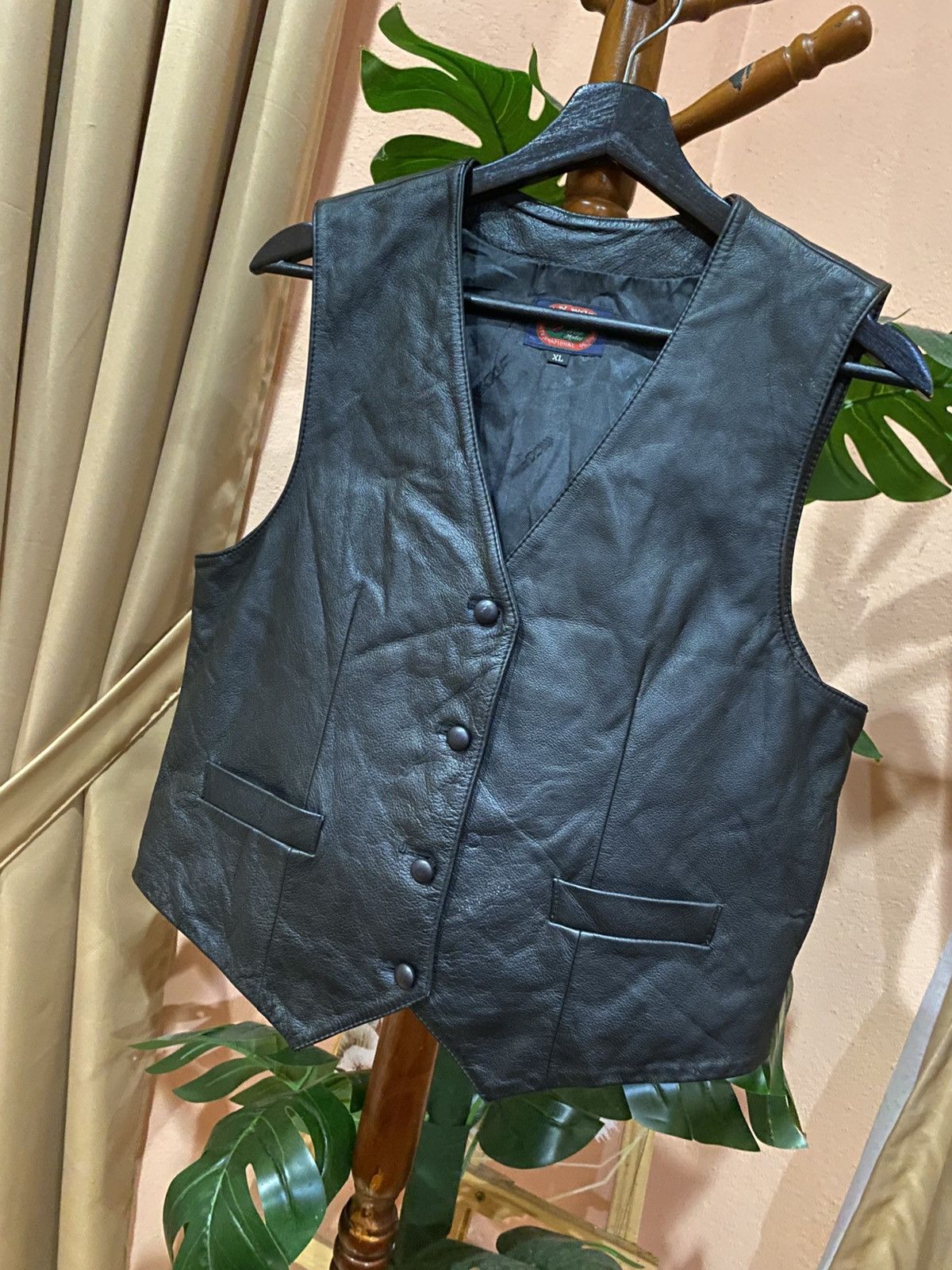 Leather Vintage Han Wool Leather Vest Classic Western Style Size US L / EU 52-54 / 3 - 2 Thumbnail