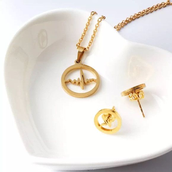 Other Stainless Steel Electrocardiogram Necklace Set Size ONE SIZE - 3 Thumbnail