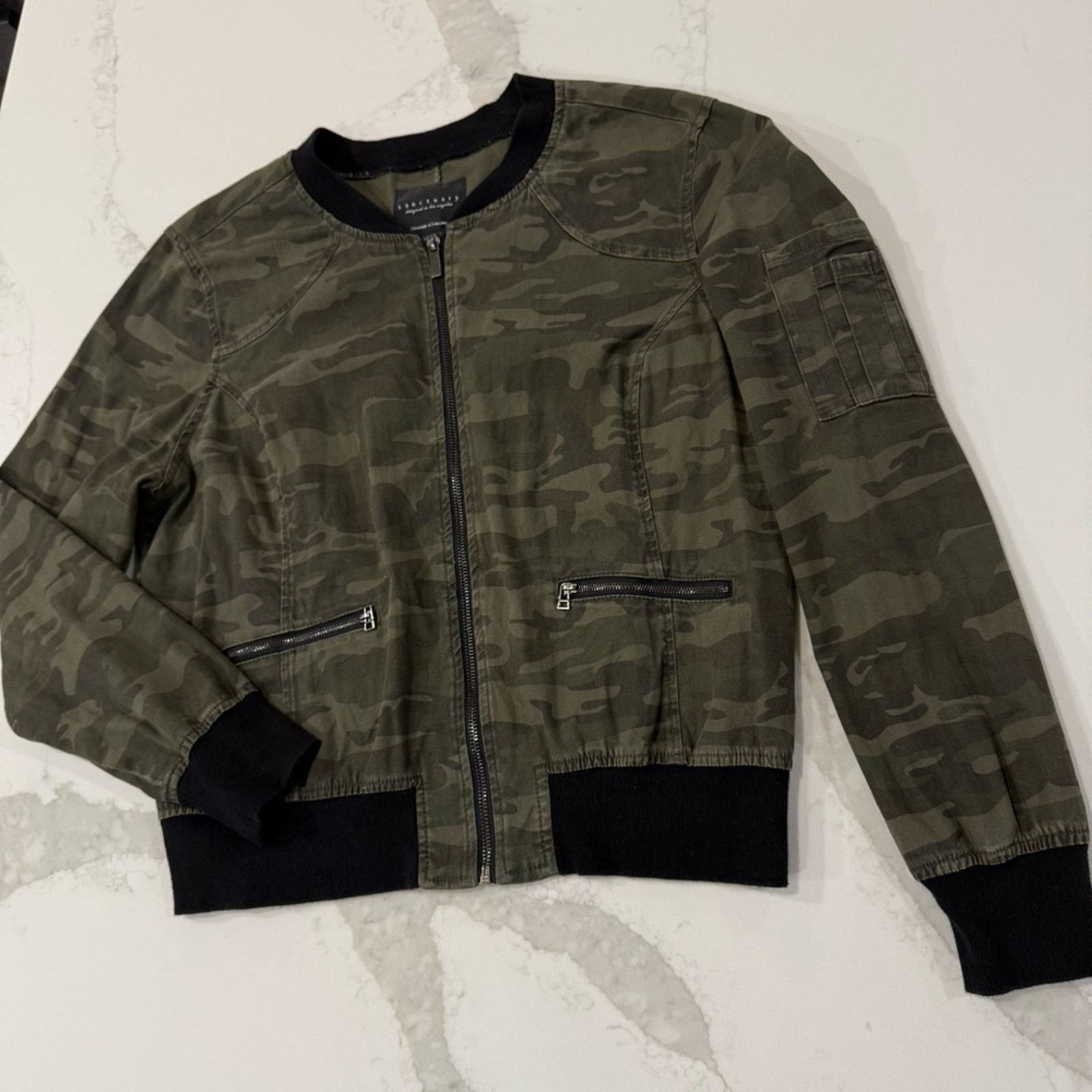 Sanctuary Sanctuary Military Style Camo Bomber Jacket Women’s Medium Size M / US 6-8 / IT 42-44 - 2 Thumbnail