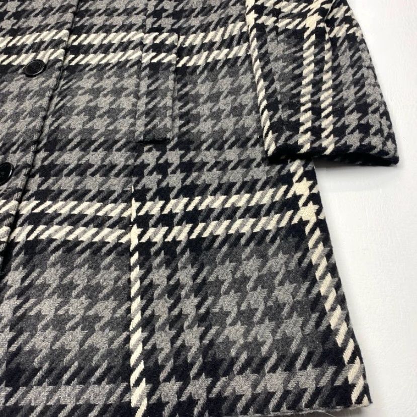 Vintage VINTAGE Xhilaration Wool Coat Womens XL Black Ivory Houndstooth Removable Collar Lined Size XL / US 12-14 / IT 48-50 - 4 Thumbnail