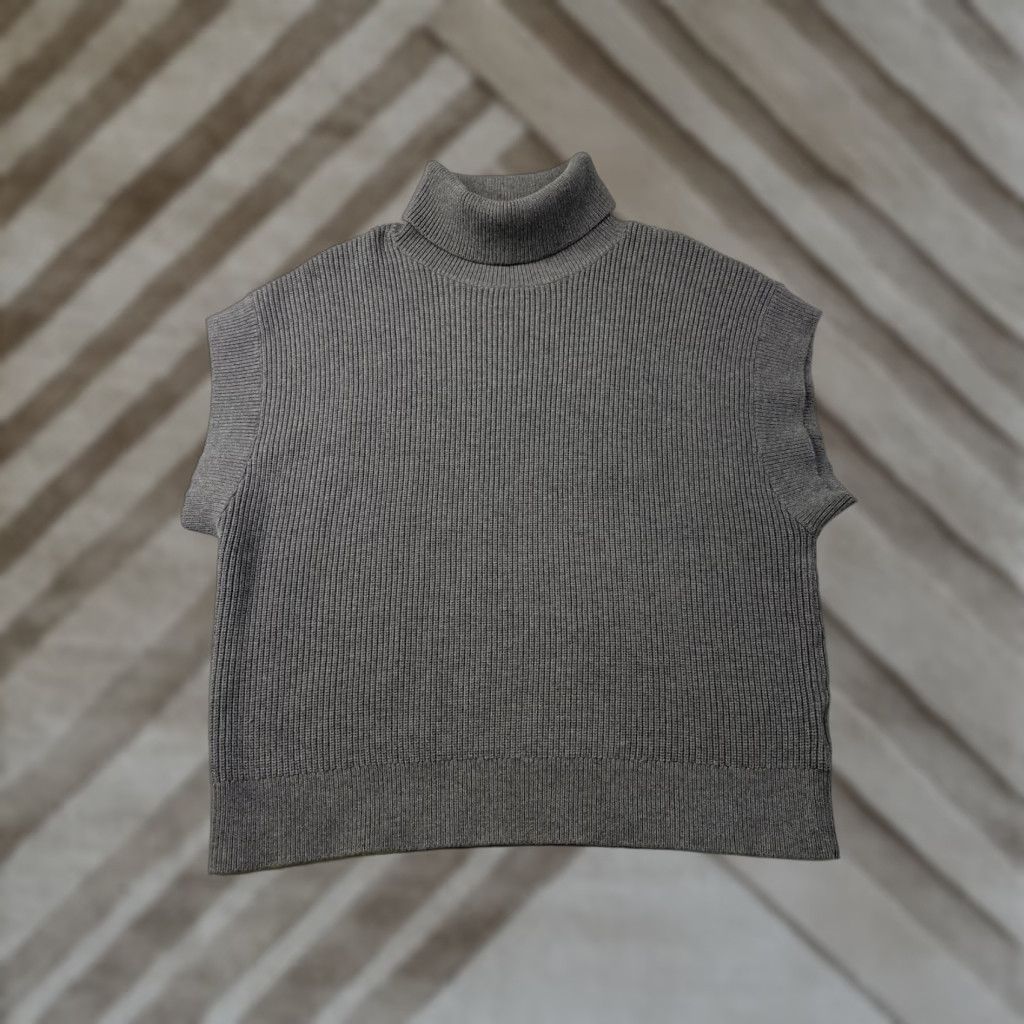 Vintage Alp n Rock ANR+ Sweater Womens Ribbed Knit Sleeveless Gray Turtleneck Medium Size M / US 6-8 / IT 42-44 - 1 Thumbnail