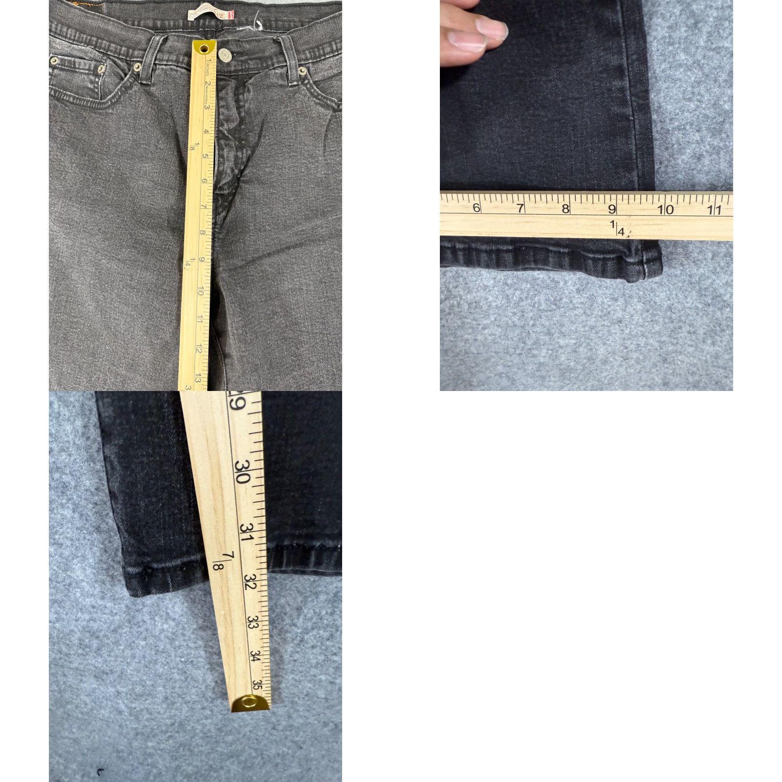 Levi's Levi’s 512 Jeans Womens 34X32 Black Denim Bootcut Slimming 5-Pocket Regular Rise Mid Inseam 32 Color Black Size 34 Mens Womens Boys Girls Size 24" / US 00 / IT 34 - 9 Thumbnail