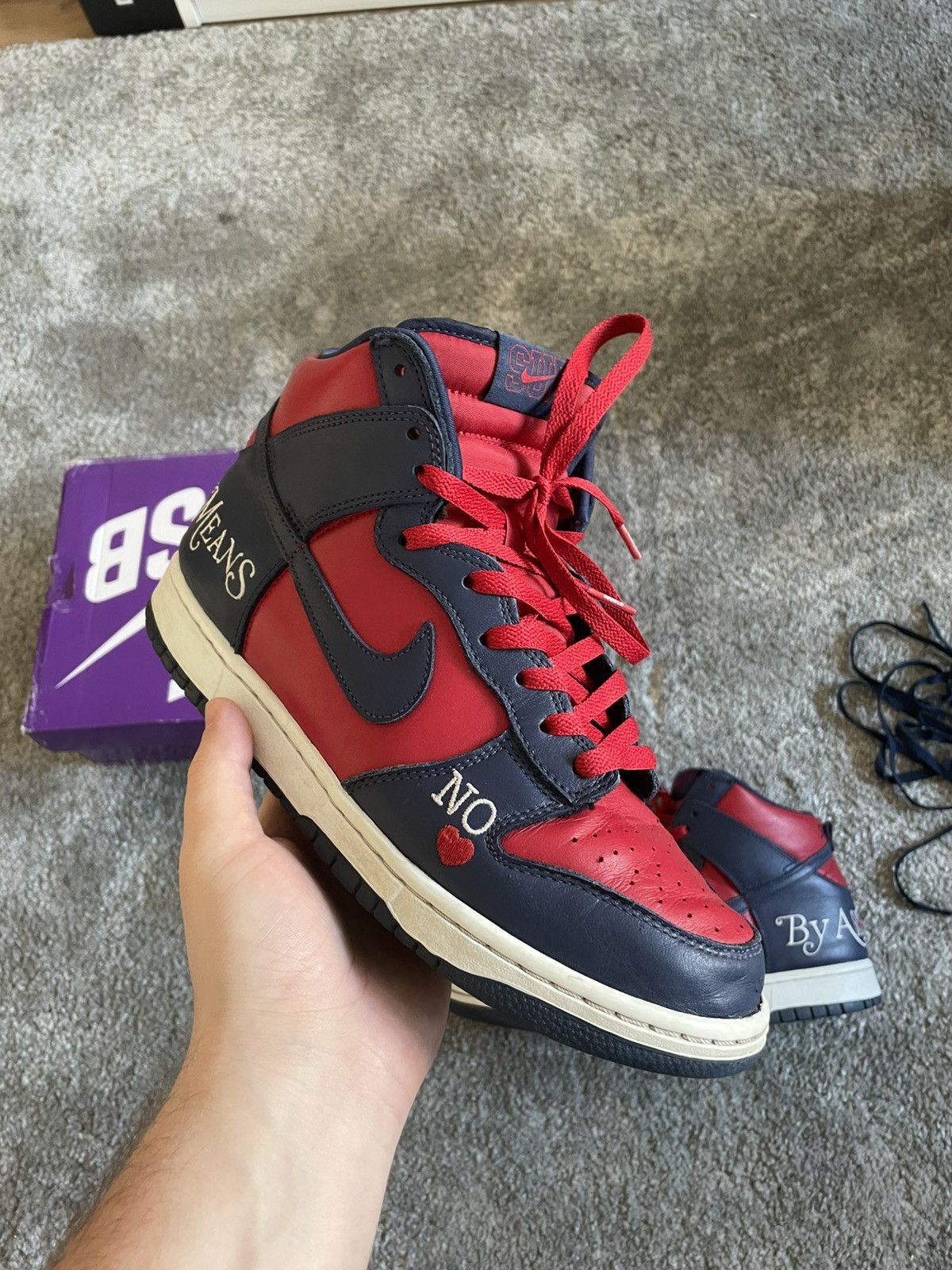 Nike × Supreme Nike Supreme SB Dunk High By Any Means Size US 9 / EU 42 - 1 Thumbnail