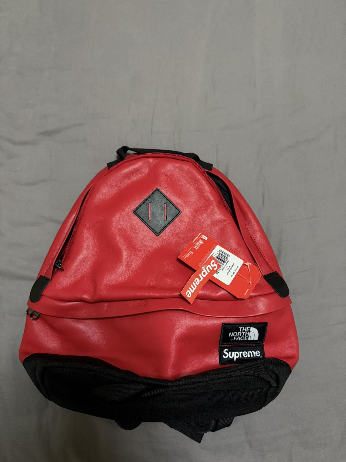 Supreme backpack leather red on sale