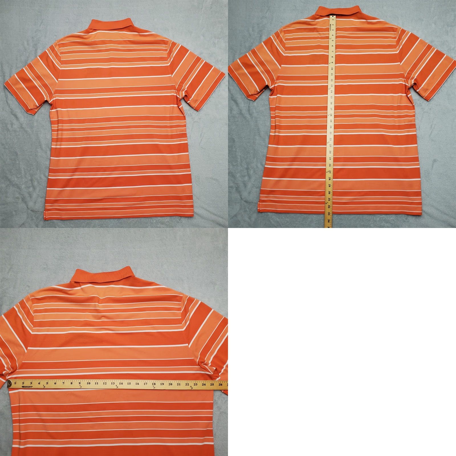 Nike VINTAGE NikeGolf Shirt Men XL Orange Striped Polo Tour Performance Short Sleeve Size US XL / EU 56 / 4 - 8 Thumbnail