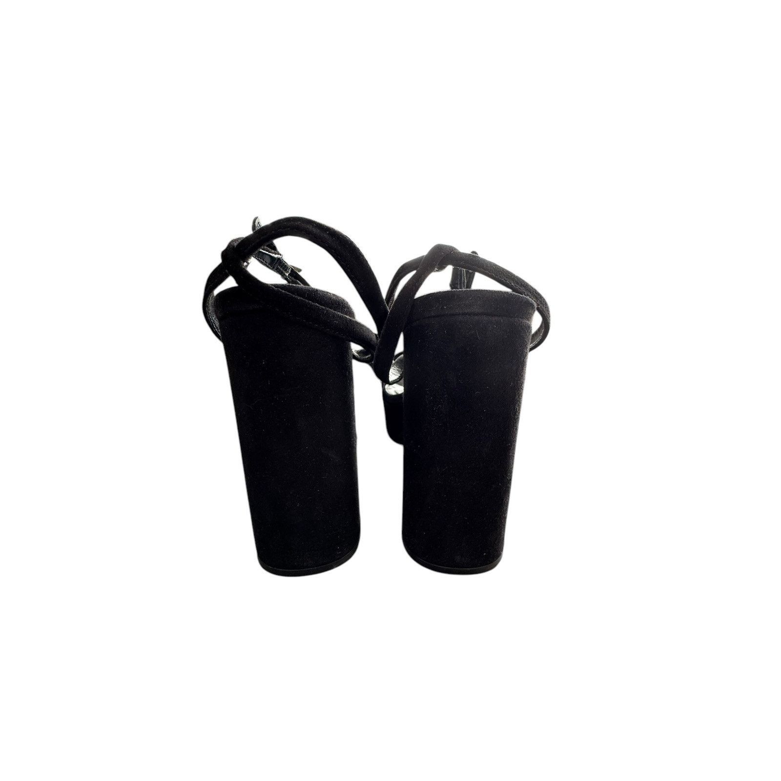 Steve Madden Steve Madden Lessa Sandals Platform Chunky Heels Black Suede Size US 10 / IT 40 - 5 Thumbnail