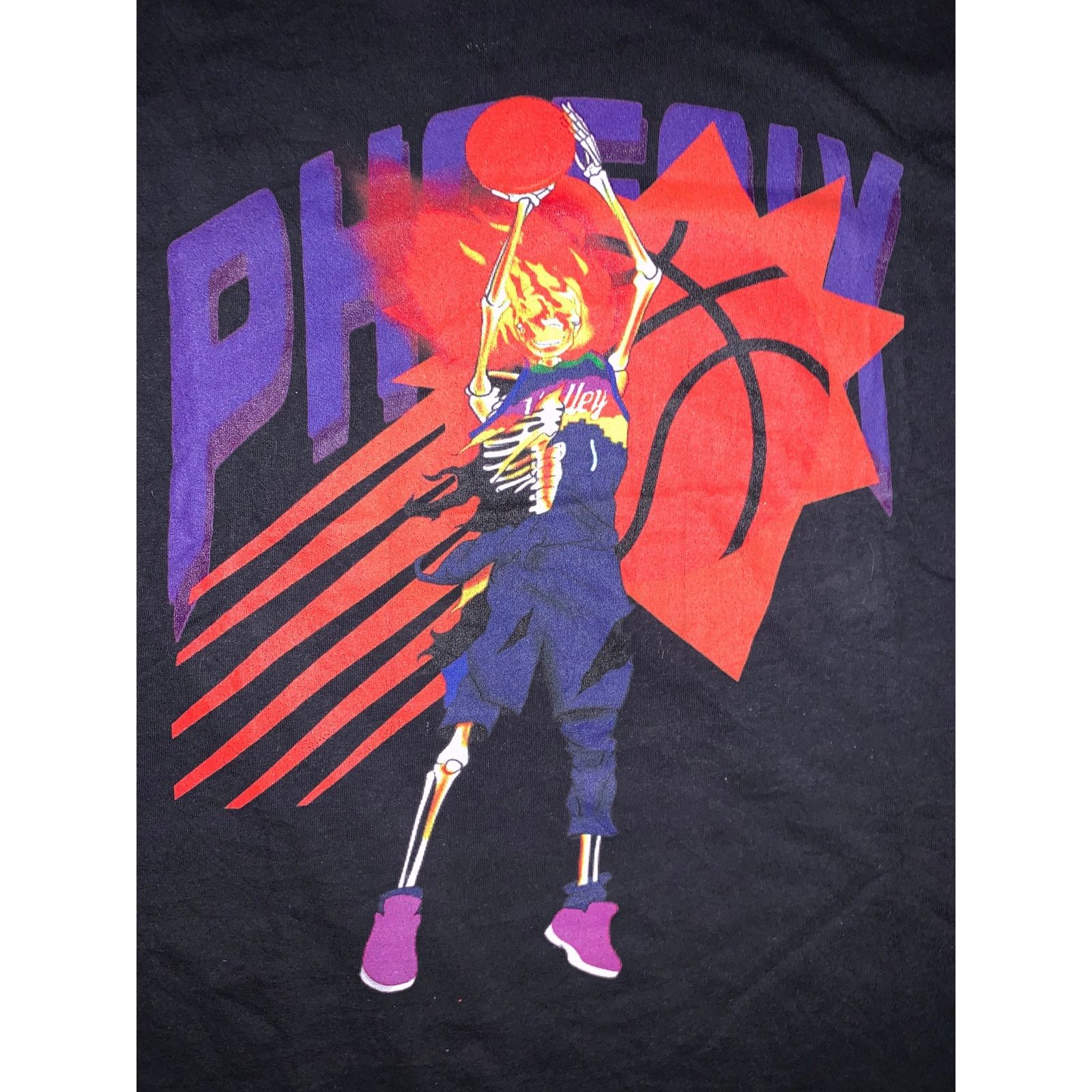 NBA Phoenix Suns Flaming Skull Basketball T Shirt XL Black NBA Size US XL / EU 56 / 4 - 1 Thumbnail
