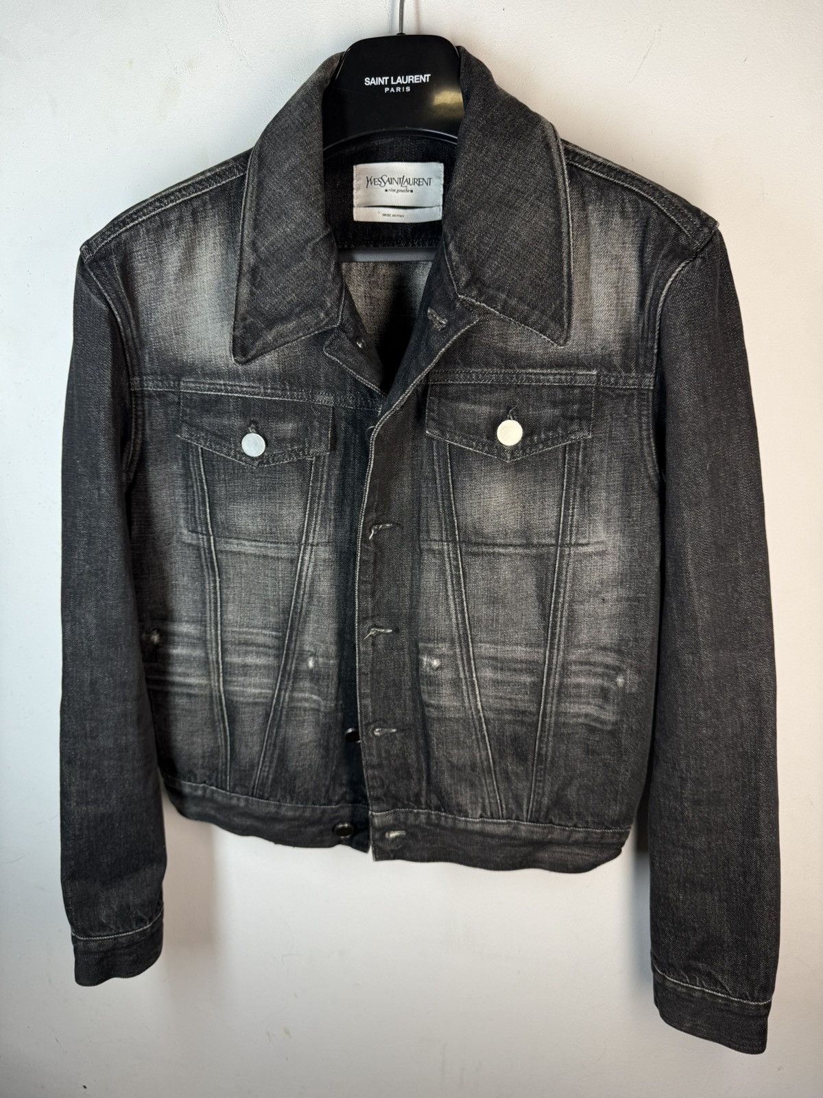 Yves Saint Laurent Tom Ford YSL Denim Jacket Black Italy Size US M / EU 48-50 / 2 - 17 Thumbnail