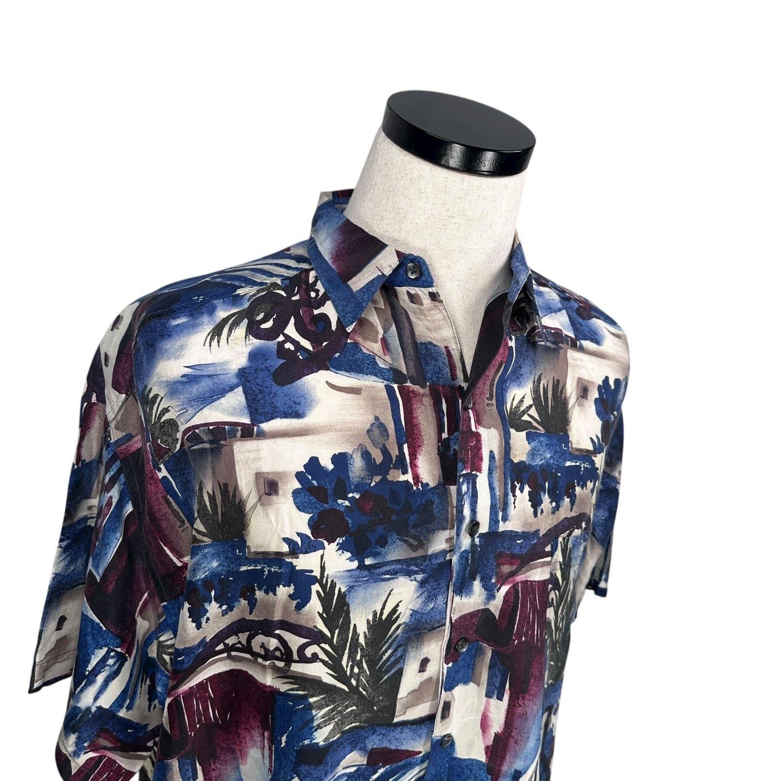 Structure Vintage Structure Hawaiian Silk Shirt Men L Multi Abstract Size US L / EU 52-54 / 3 - 2 Thumbnail