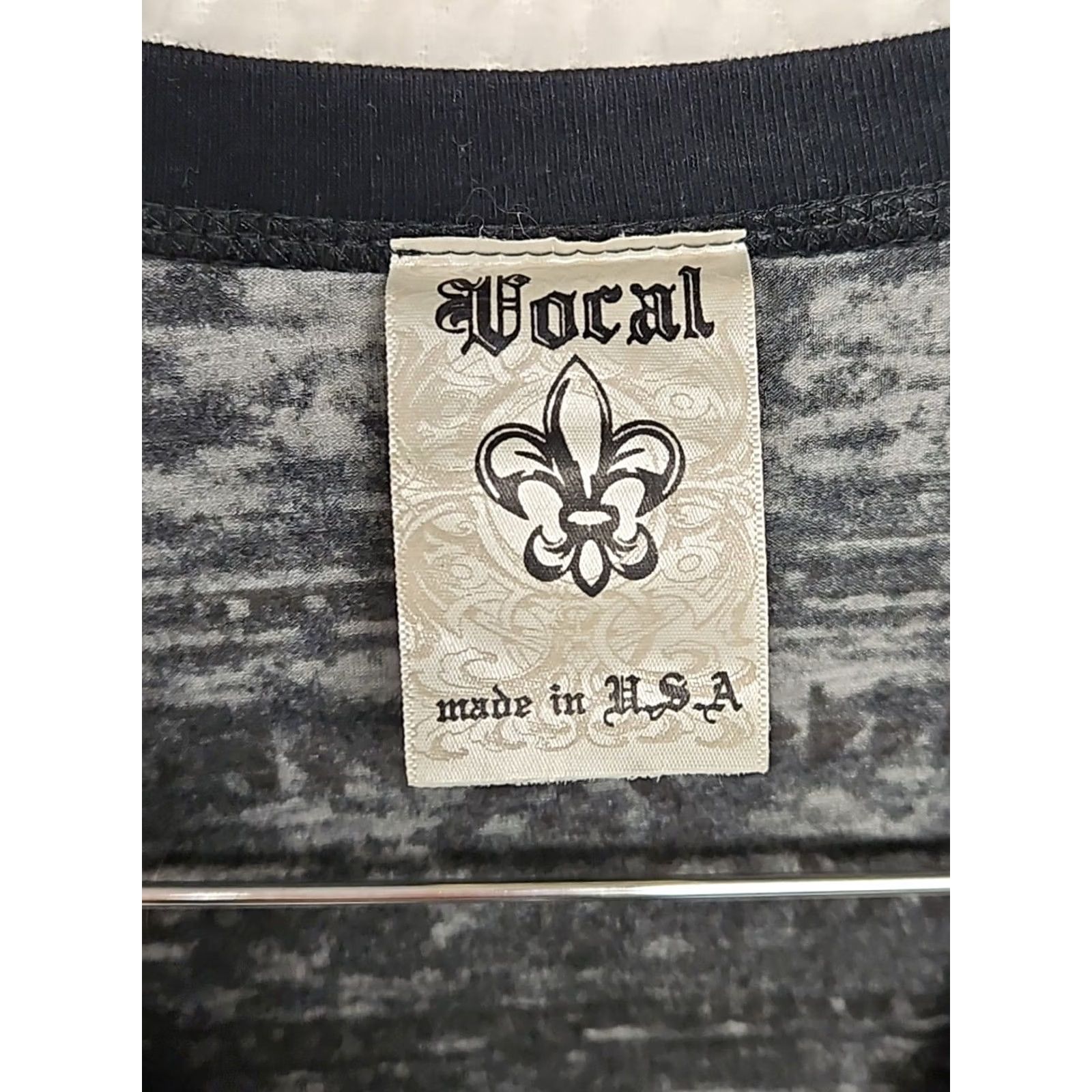 Vintage Vocal T-Shirt Womens Large Gray Aztec Beaded Burnout V-Neck Western Boho Y2K Vinyl? Size L / US 10 / IT 46 - 4 Thumbnail