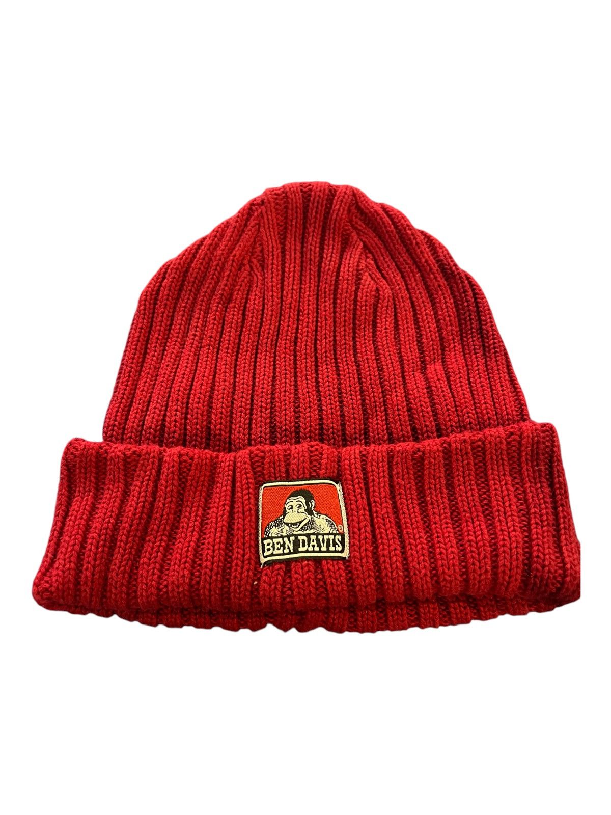 Ben Davis Iconic Ben Davies Boody Red Knitted Watch Beanie Hat Size ONE SIZE - 2 Thumbnail