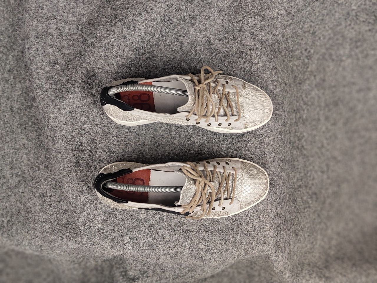 A.S.98 A.S.98 Airstep Design Silver Leather Low Top Lace Sneakers Size US 9 / IT 39 - 3 Thumbnail