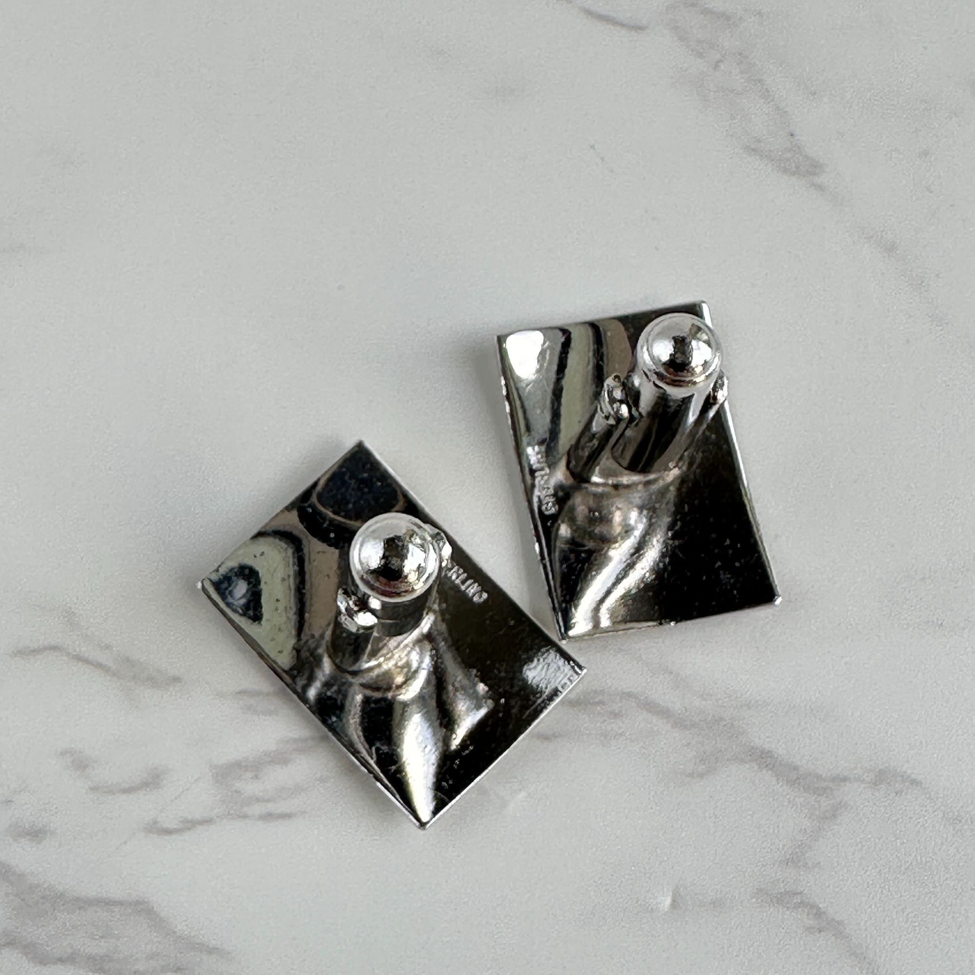 Vintage Vintage Sterling Silver Cufflinks – Engravable Size ONE SIZE - 7 Thumbnail