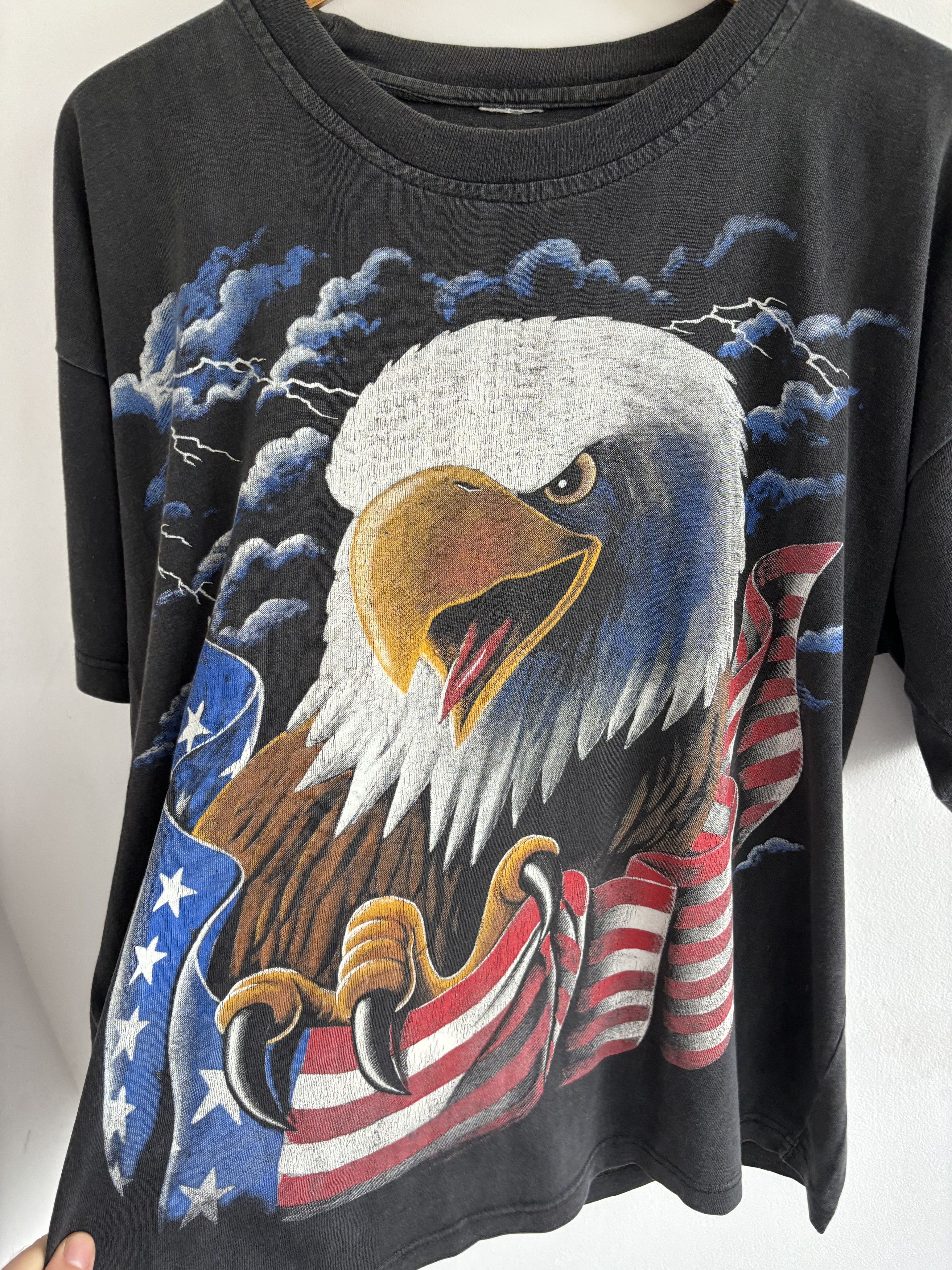 Other Vintage Eagle American Flag Thunder Faded Tee Size US L / EU 52-54 / 3 - 7 Thumbnail