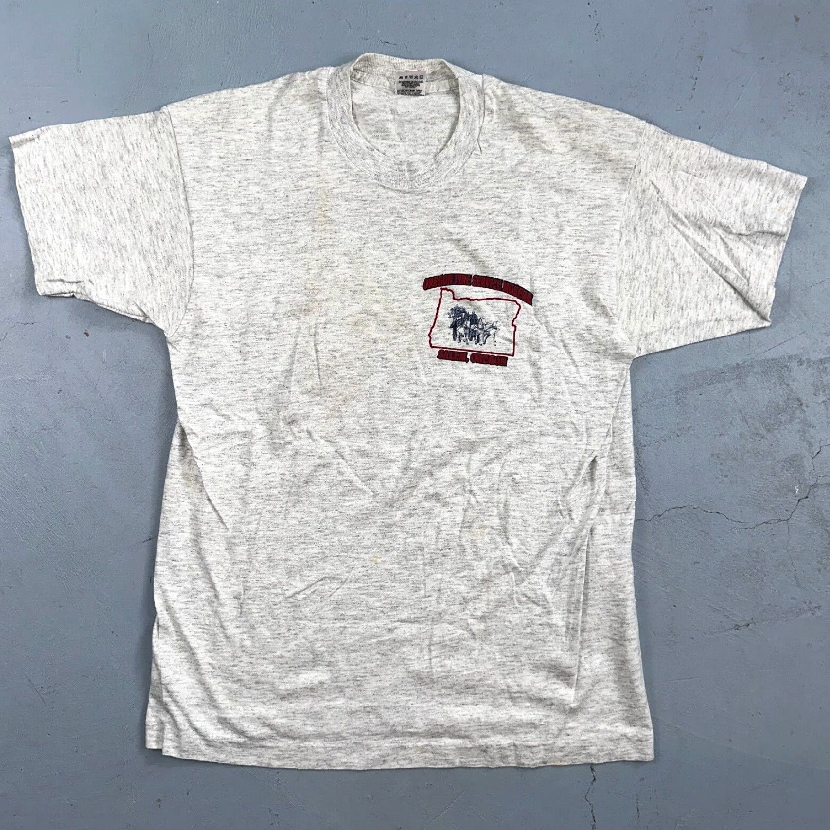 Fruit Of The Loom VINTAGE Oregon Fire Service Museum T Shirt 90s Single Stitch Salem PDX Firefighter L Gray Crew Neck Short Sleeve Fruit of the Loom Men shirt Size US L / EU 52-54 / 3 - 5 Thumbnail
