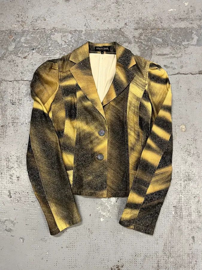 Roberto Cavalli FW2000 Roberto Cavalli Savage Black & Yellow Blazer Jacket Size M / US 6-8 / IT 42-44 - 4 Thumbnail