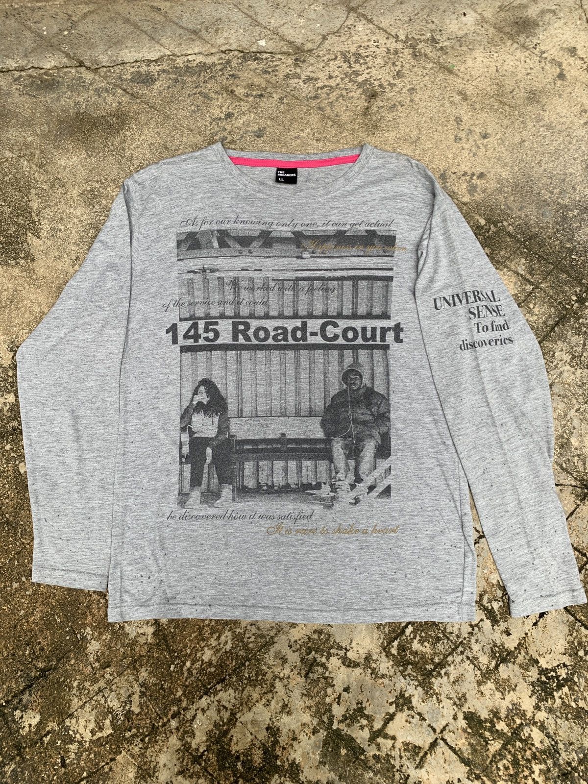 If Six Was Nine × Japanese Brand × Le Grande Bleu (L.G.B.) y2k The Breaker Japan Poem Quotes Photo Graphic Grey Tee Size US L / EU 52-54 / 3 - 1 Thumbnail