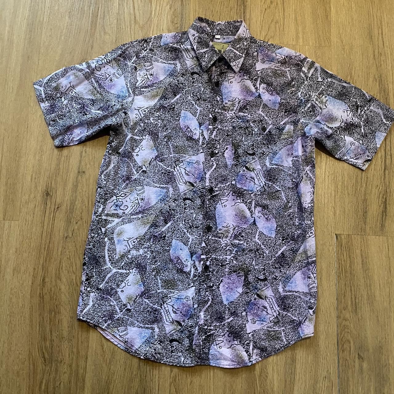 Other Purple and black vintage 90s short sleeve button up Size US S / EU 44-46 / 1 - 1 Thumbnail