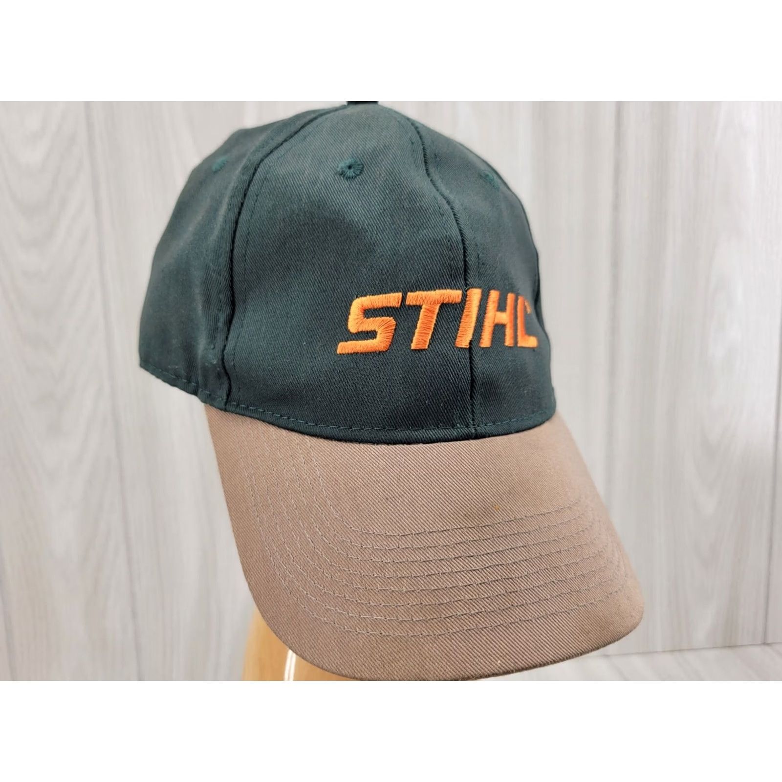 Logo 7 Stihl Cap Baseball Hat Outdoor Green With Orange Logo Mens Adjustible Twill Cotton Logo Baseball Cap Size ONE SIZE - 3 Thumbnail