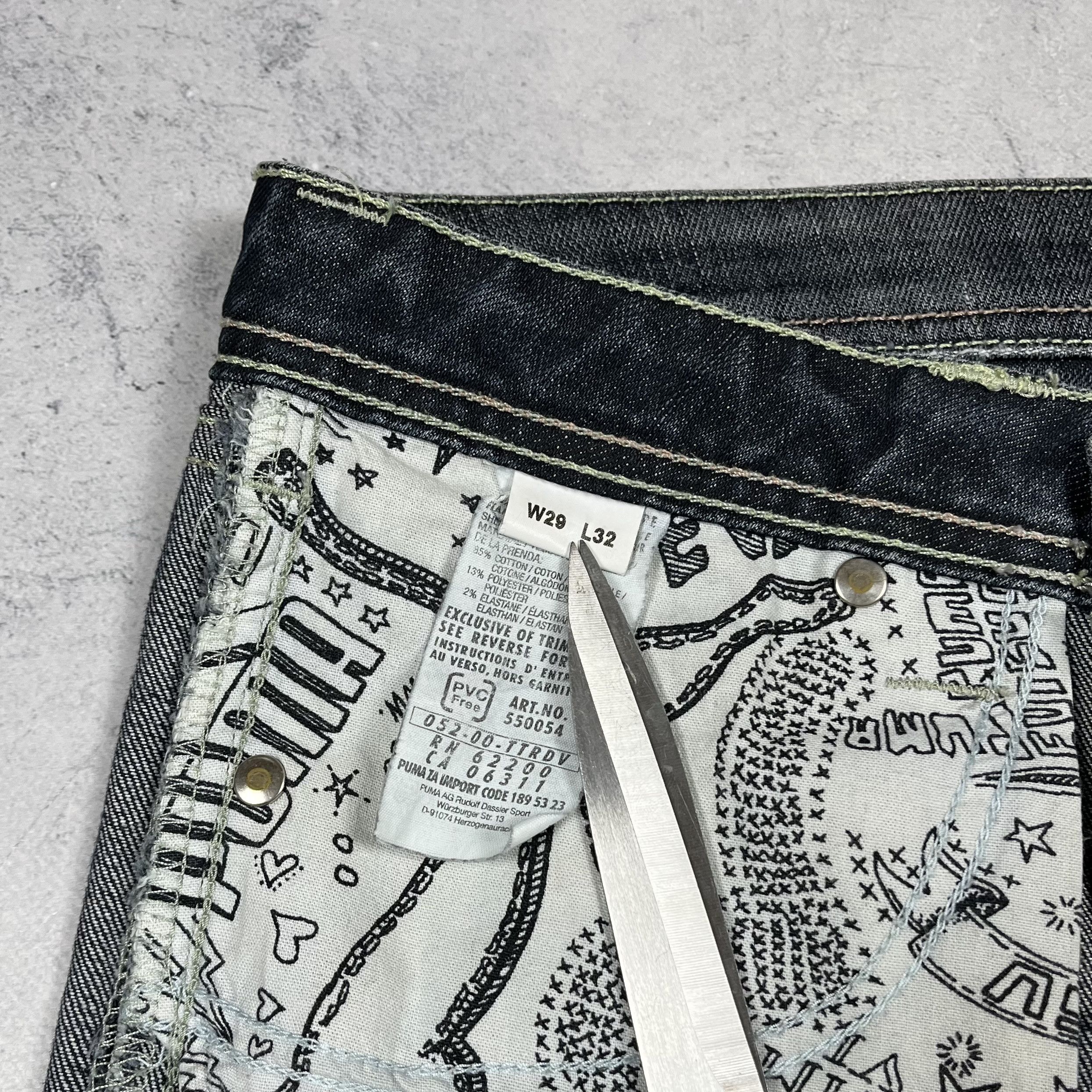 Evisu × Puma Vintage Evisu X Puma Y2K Low Rise Jeans Pants Size 29" - 21 Thumbnail