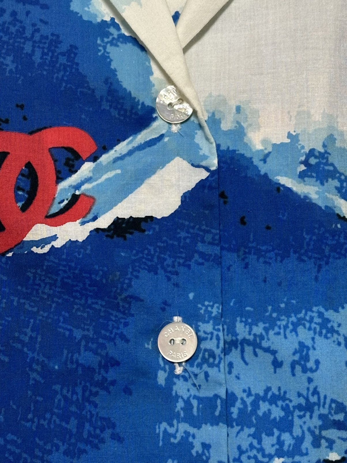 Chanel CHANEL Spring Summer 2002 Surf Logo Print Aloha Shirt Size XS / US 0-2 / IT 36-38 - 5 Thumbnail