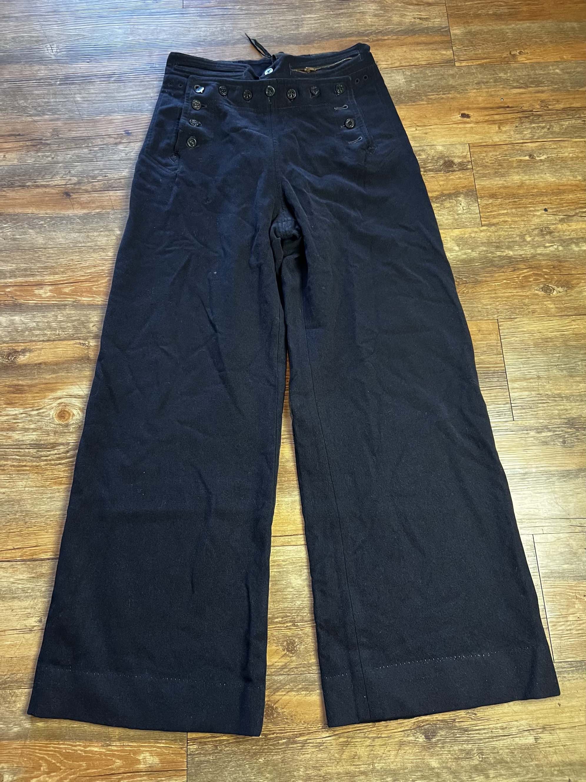 Vintage Vintage 1940s WWII US Navy 13 Button Wool Sailor Pants Size US 26 / EU 42 - 16 Thumbnail