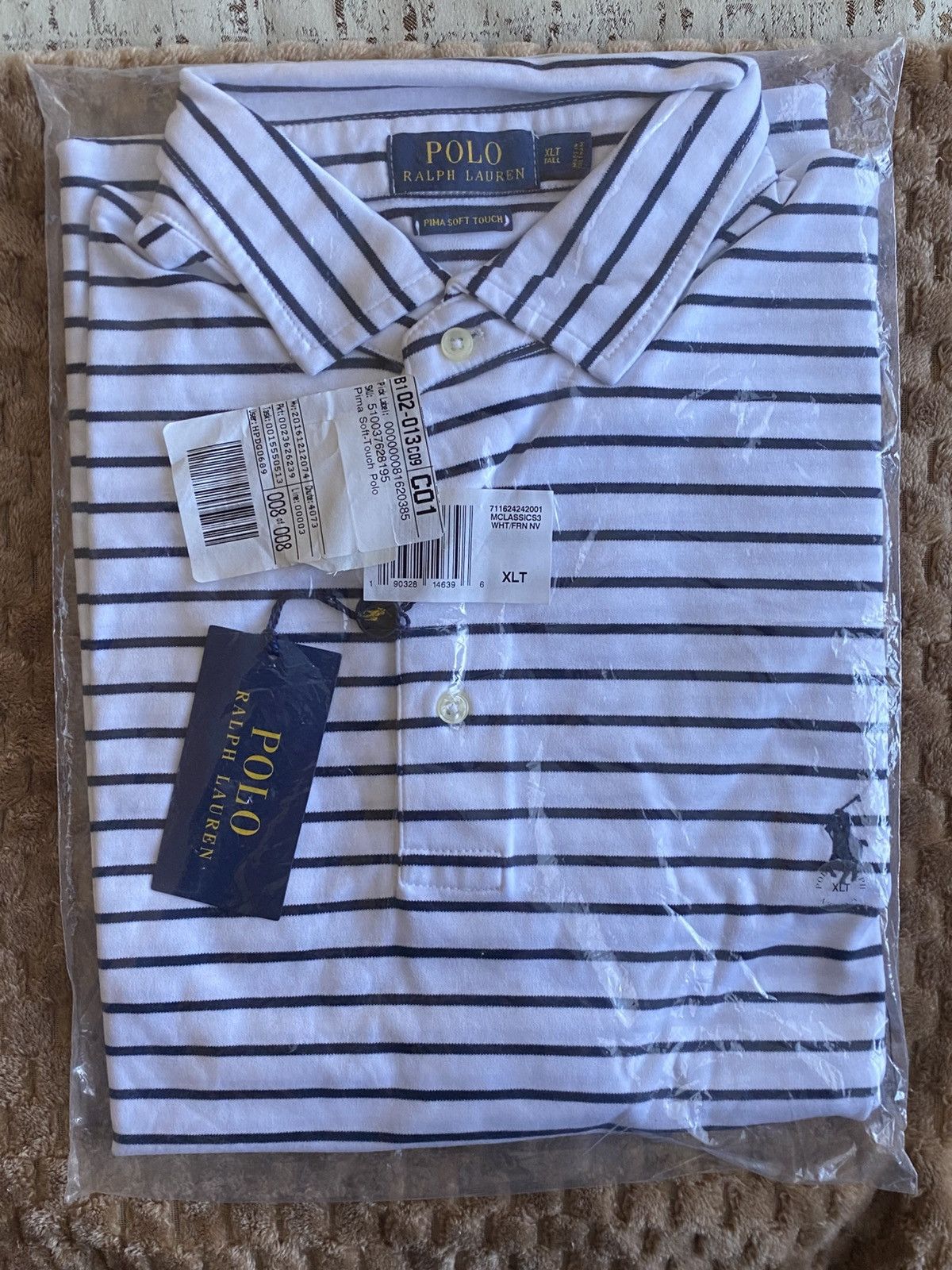 White/Black Striped Polo Ralph Lauren Short-Sleeve