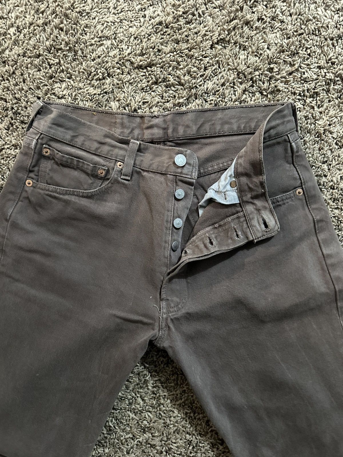 Levi's Vintage Clothing Levi’s 501 Brown Released Hem Jeans Size US 32 / EU 48 - 2 Thumbnail