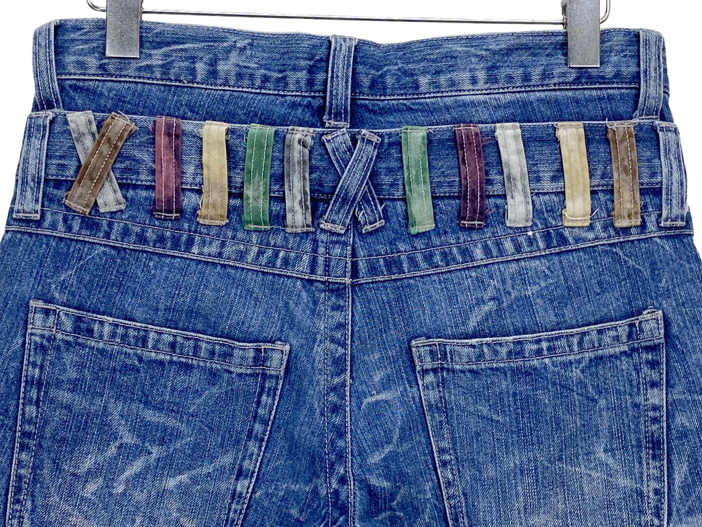 Japanese Brand Nylaus Jeans Double Waist Short Jeans Japanese Jeans Size US 31 - 5 Thumbnail
