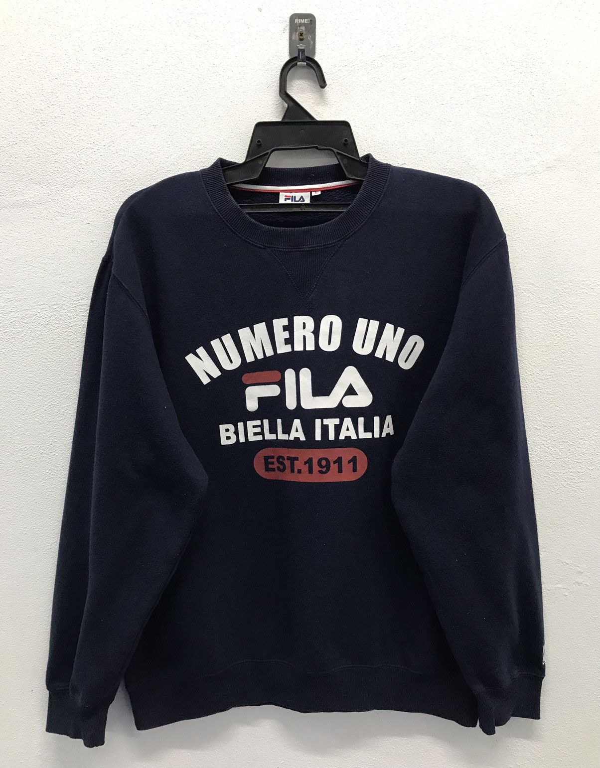 Fila × Vintage Vintage Fila Numero Uno Biella Italia Sweatshirt Size US L / EU 52-54 / 3 - 1 Thumbnail