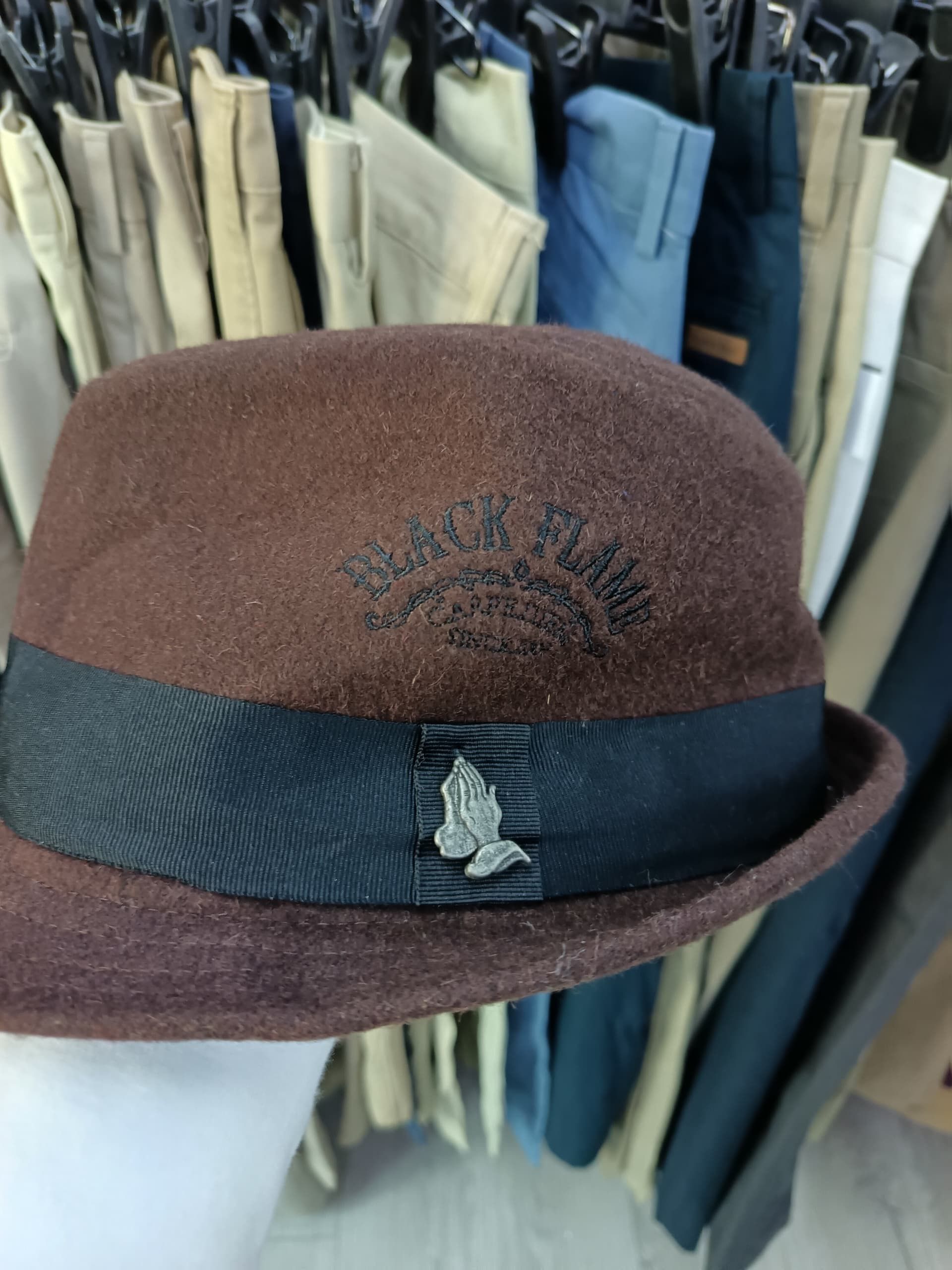 Japanese Brand Black flame fedora hat Size ONE SIZE - 3 Thumbnail