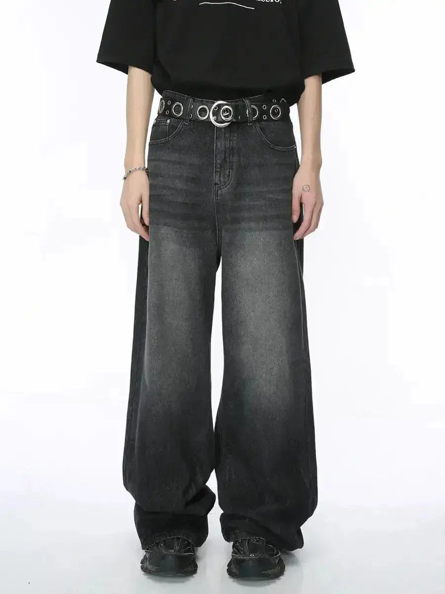 Japanese Brand Retro straight leg wide leg loose jeans Size US 32 / EU 48 - 1 Thumbnail