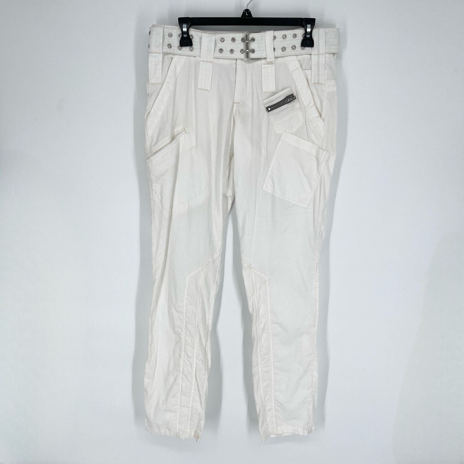 image of Pete & Greta By Johnny Was Corduroy Cargo Pants New 2 White, Women's (Size 26)