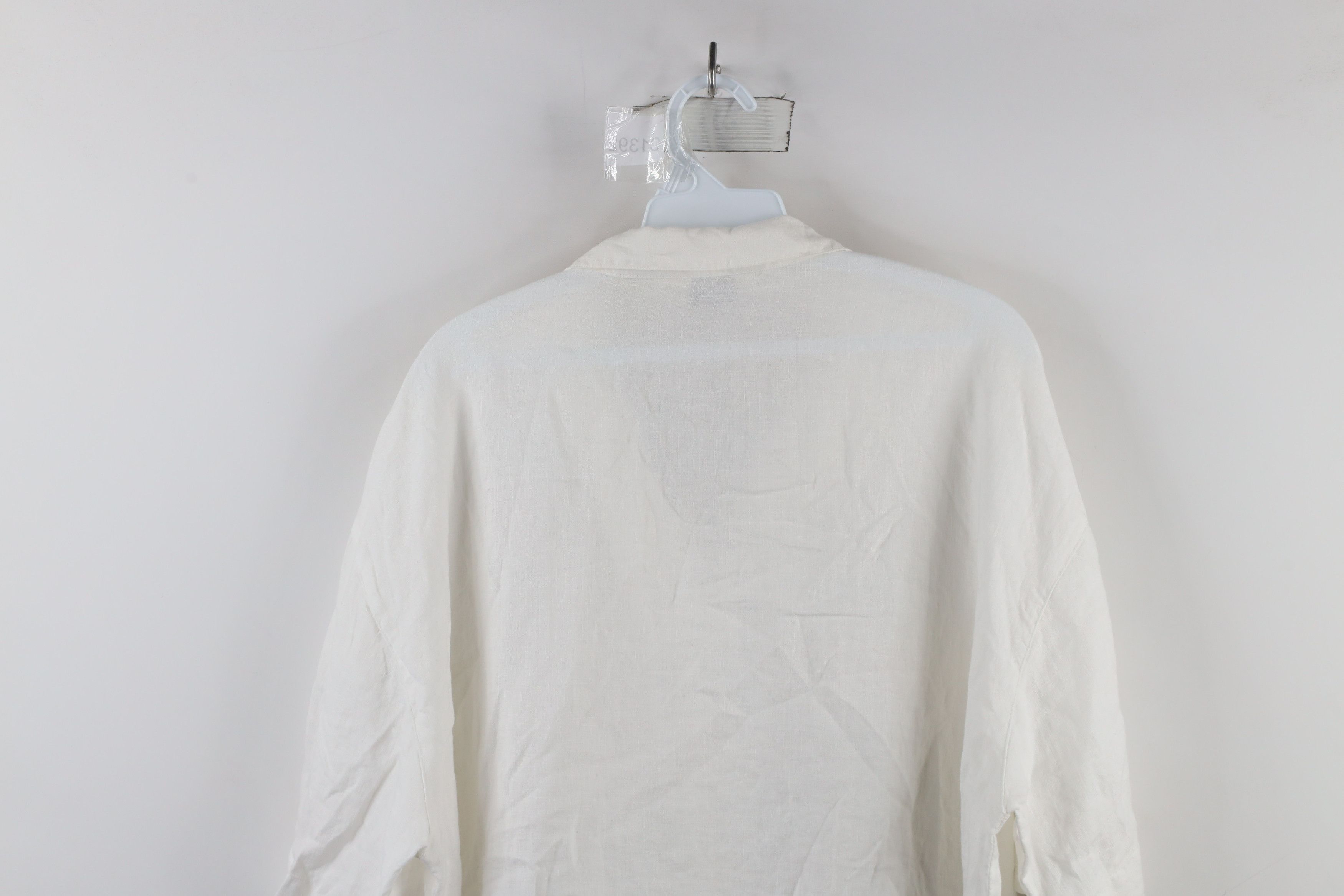 Eddie Bauer × Vintage Vintage 90s Eddie Bauer Linen Baggy Button Shirt White Size L / US 10 / IT 46 - 7 Thumbnail